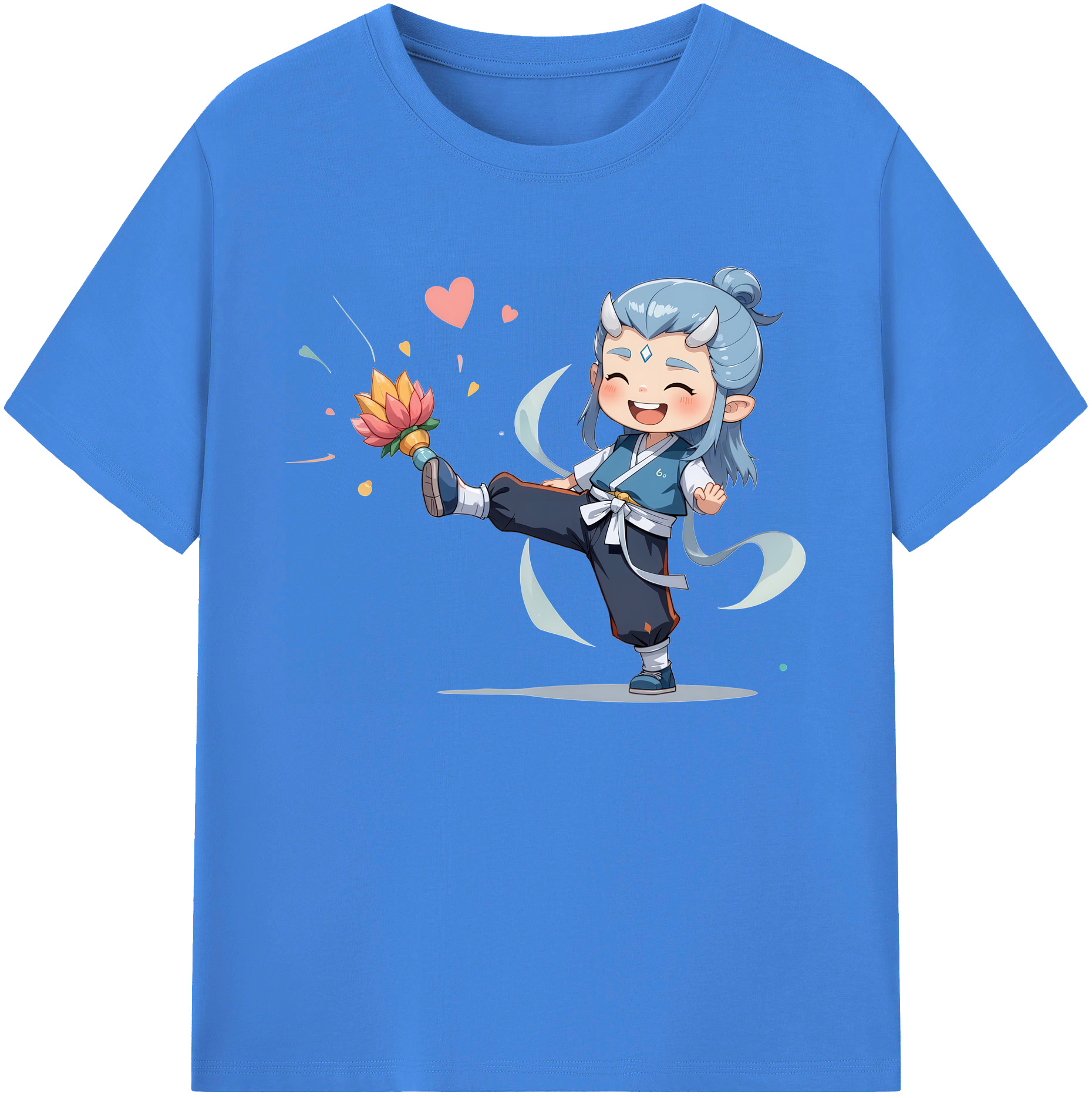 （画像用） Ne Zha 2 ナタ 魔童の大暴れ 綿100％ メンズ半袖Tシャツ｜肌触りやわらか＆通気性