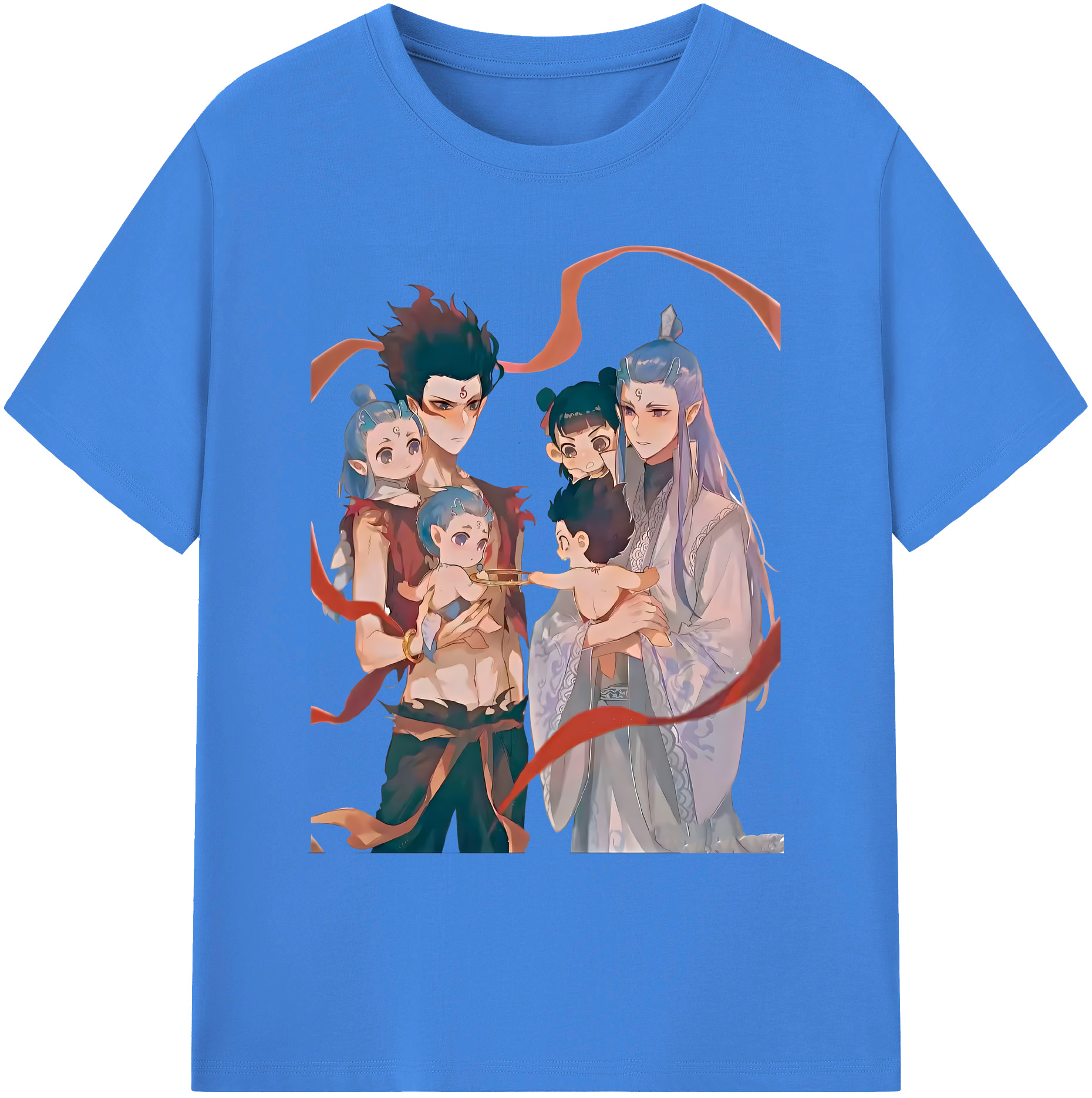 （画像用） Ne Zha 2 ナタ 魔童の大暴れ 綿100％ メンズ半袖Tシャツ｜肌触りやわらか＆通気性