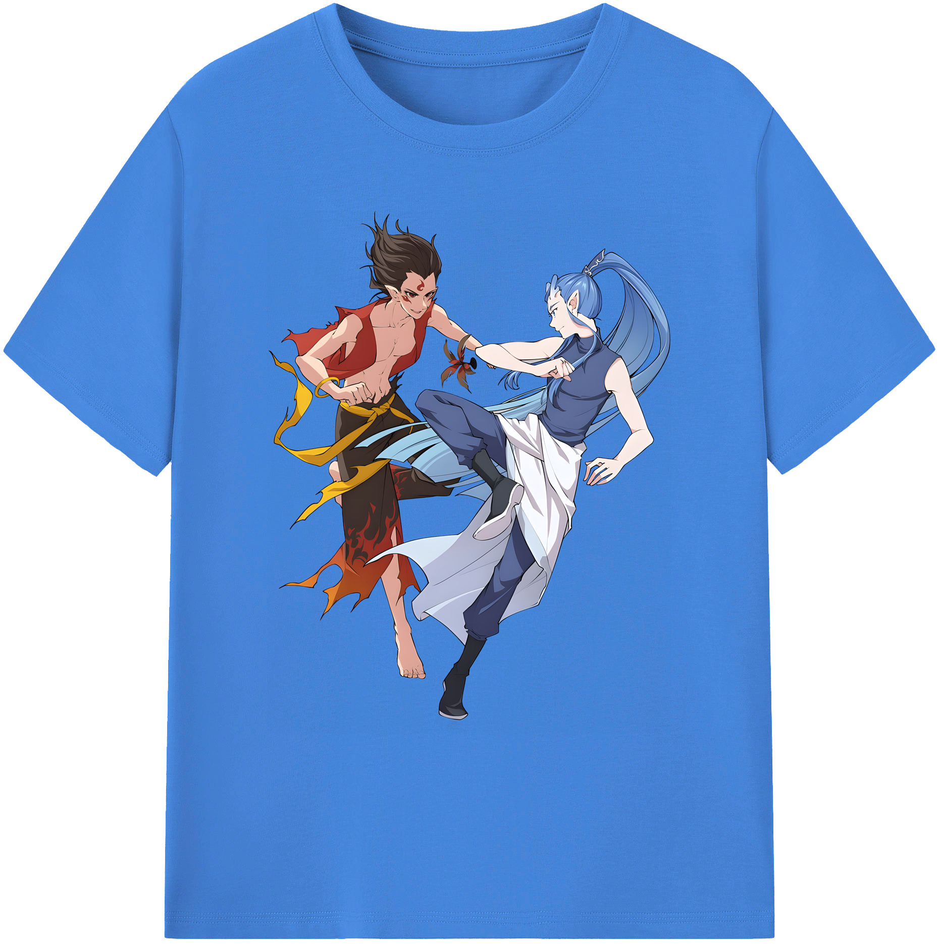 （画像用） Ne Zha 2 ナタ 魔童の大暴れ 綿100％ メンズ半袖Tシャツ｜肌触りやわらか＆通気性