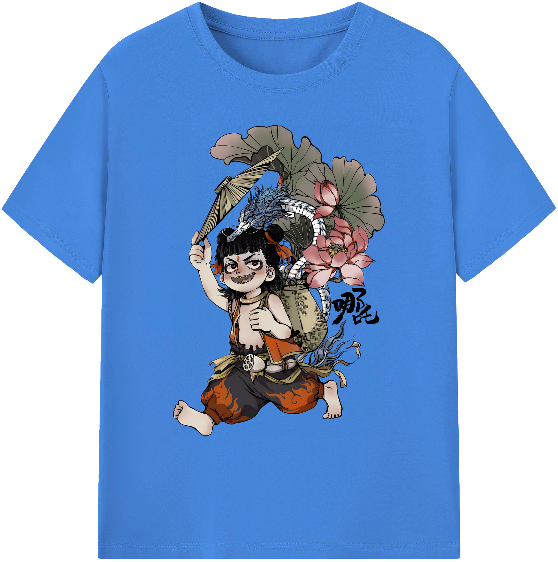 （画像用） Ne Zha 2 ナタ 魔童の大暴れ 綿100％ メンズ半袖Tシャツ｜肌触りやわらか＆通気性