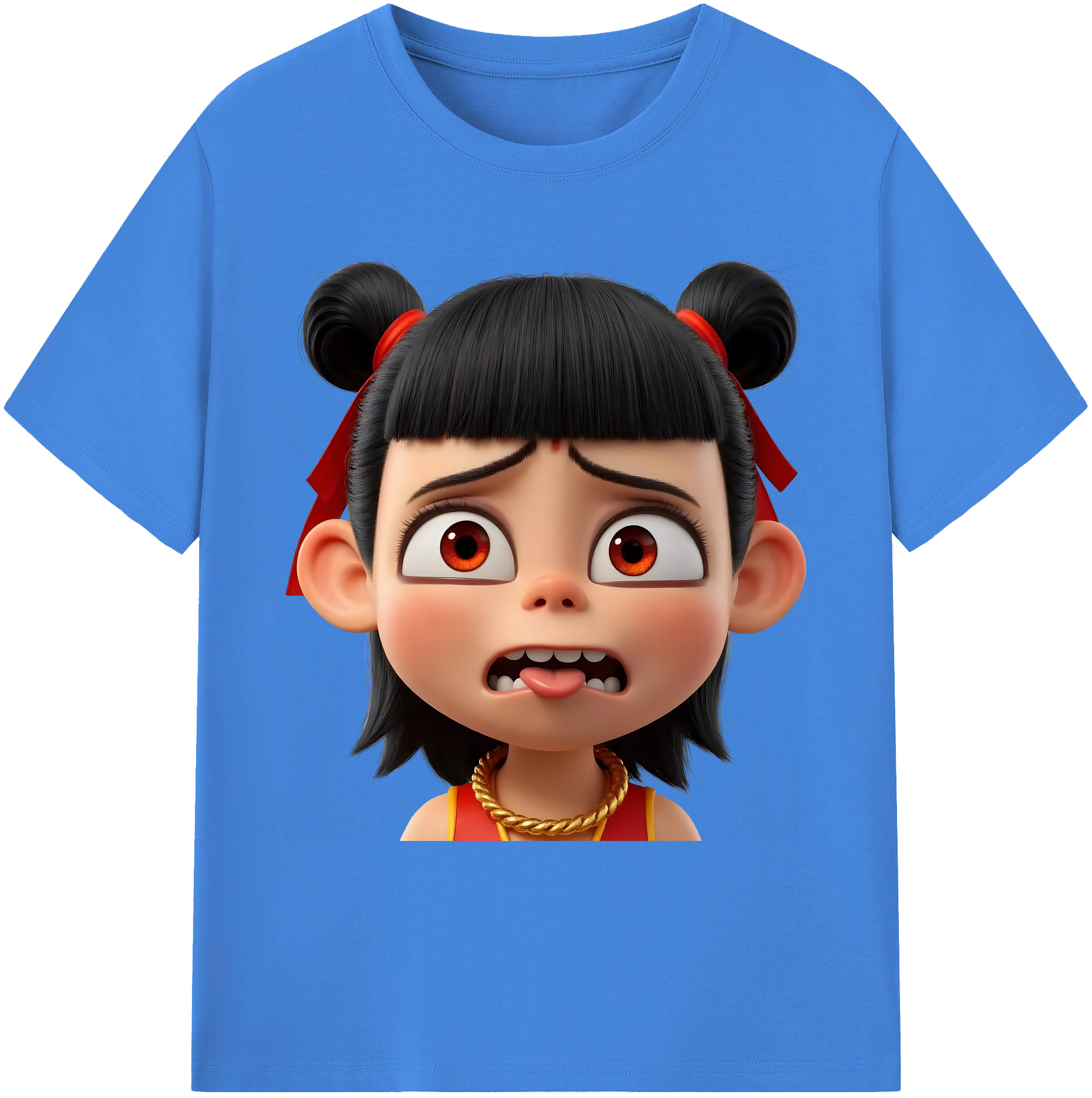 （画像用） Ne Zha 2 ナタ 魔童の大暴れ 綿100％ メンズ半袖Tシャツ｜肌触りやわらか＆通気性