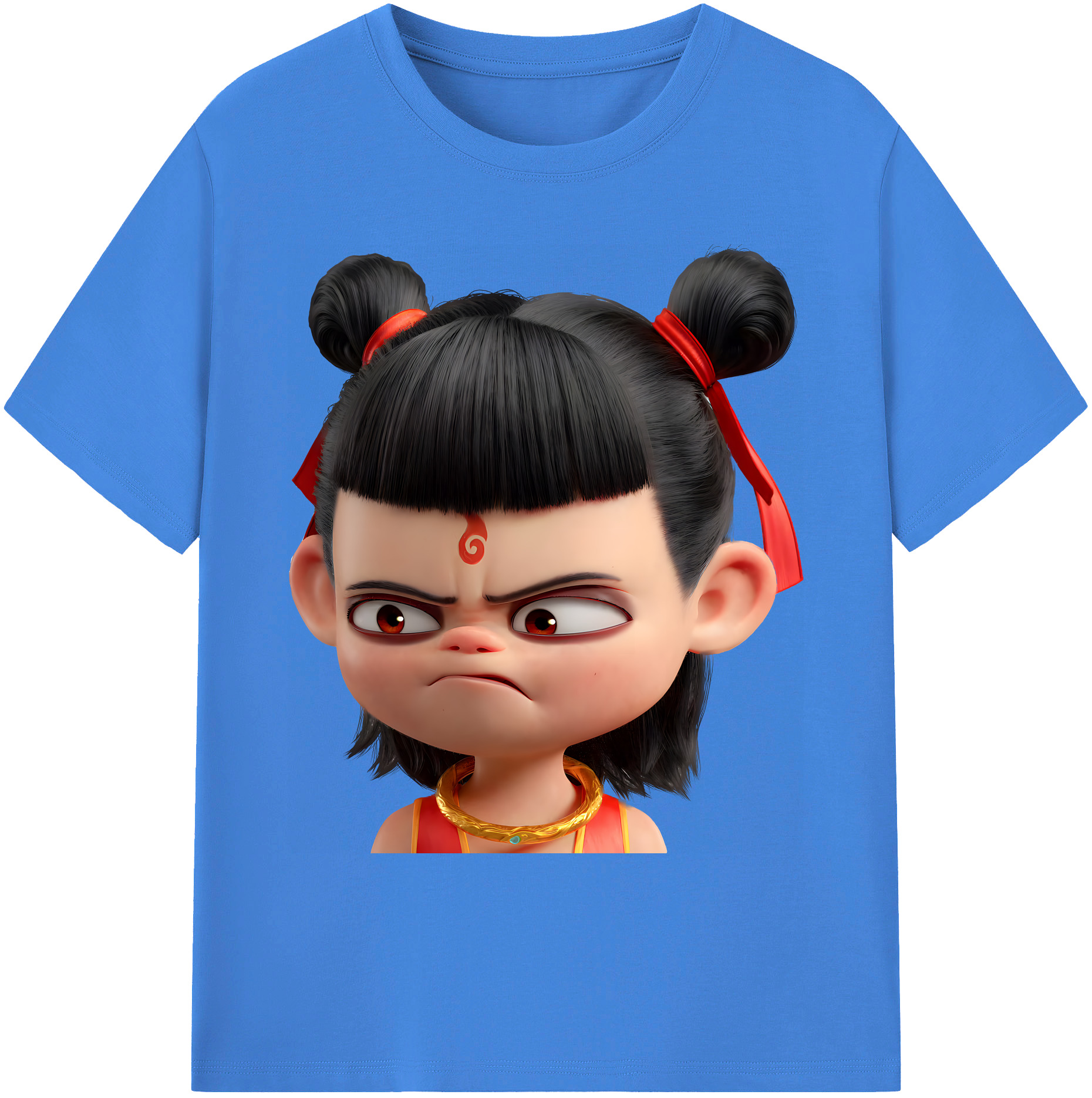 （画像用） Ne Zha 2 ナタ 魔童の大暴れ 綿100％ メンズ半袖Tシャツ｜肌触りやわらか＆通気性