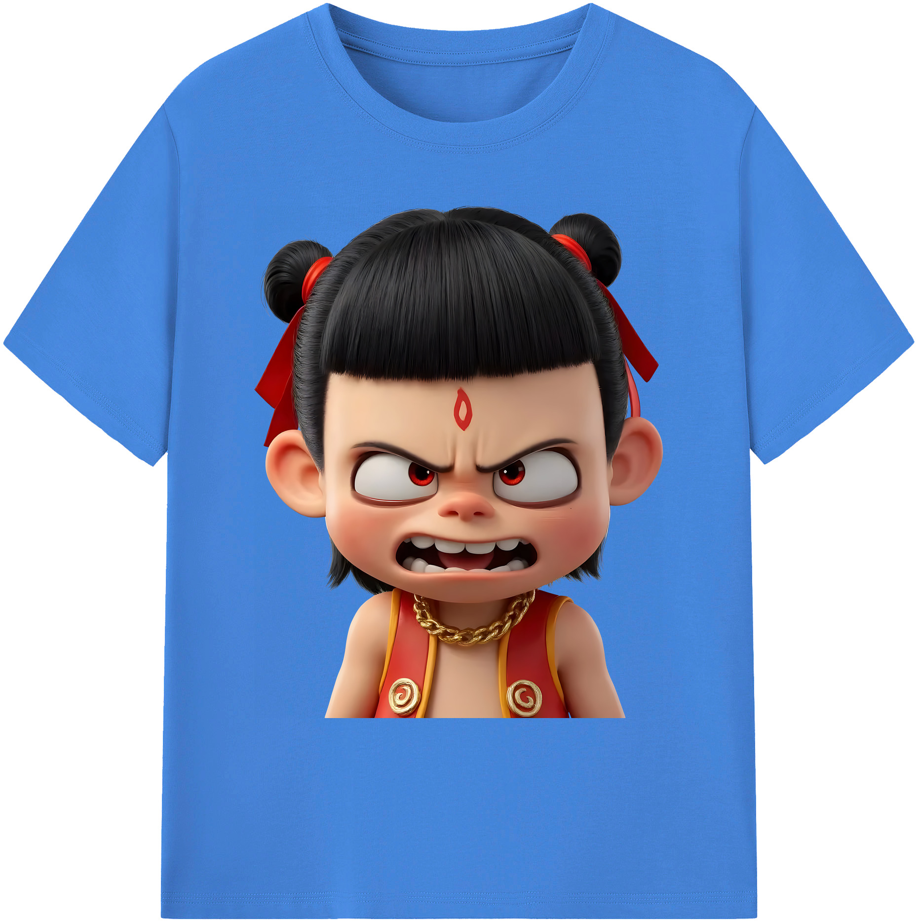 （画像用） Ne Zha 2 ナタ 魔童の大暴れ 綿100％ メンズ半袖Tシャツ｜肌触りやわらか＆通気性