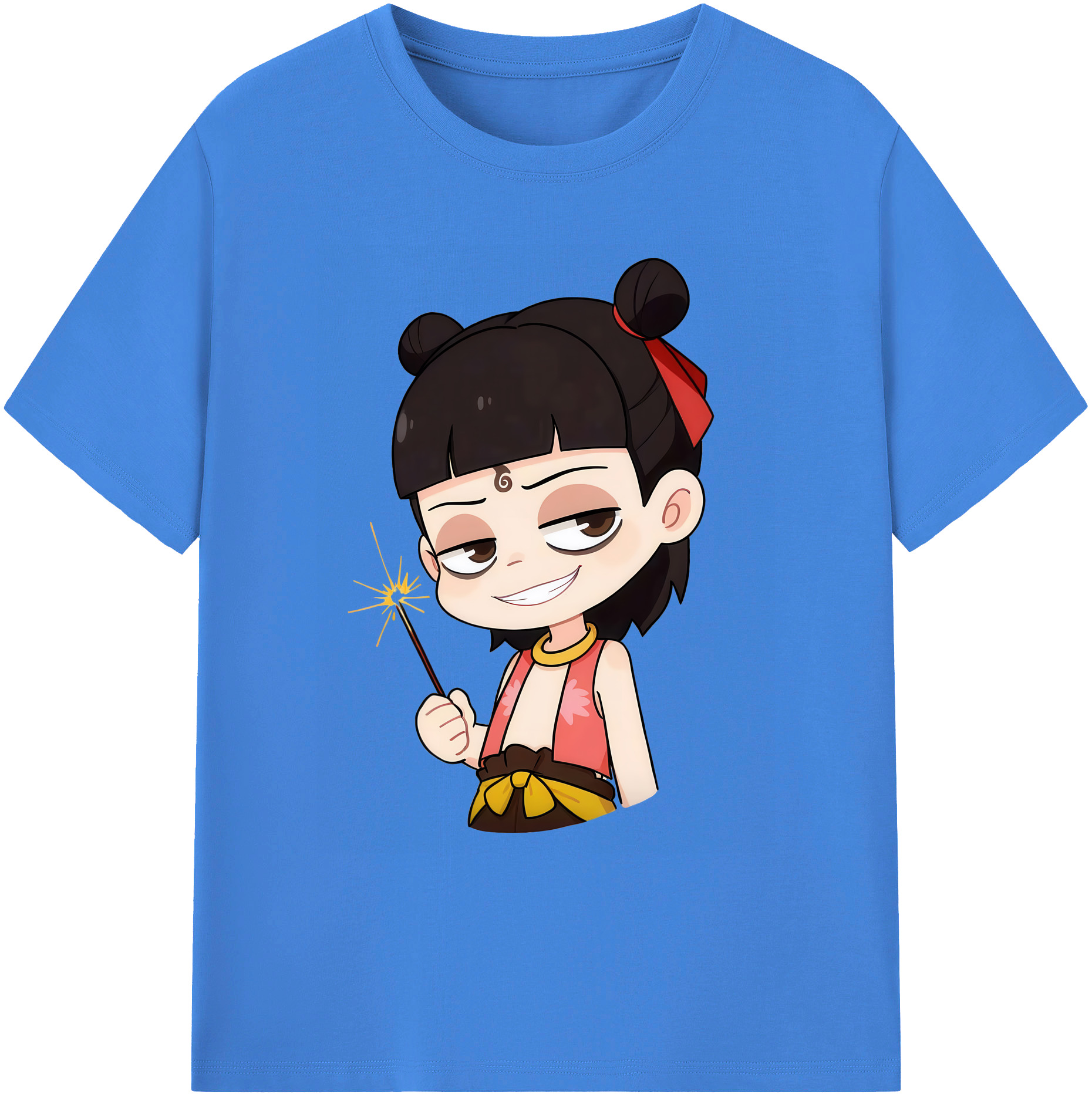 （画像用） Ne Zha 2 ナタ 魔童の大暴れ 綿100％ メンズ半袖Tシャツ｜肌触りやわらか＆通気性