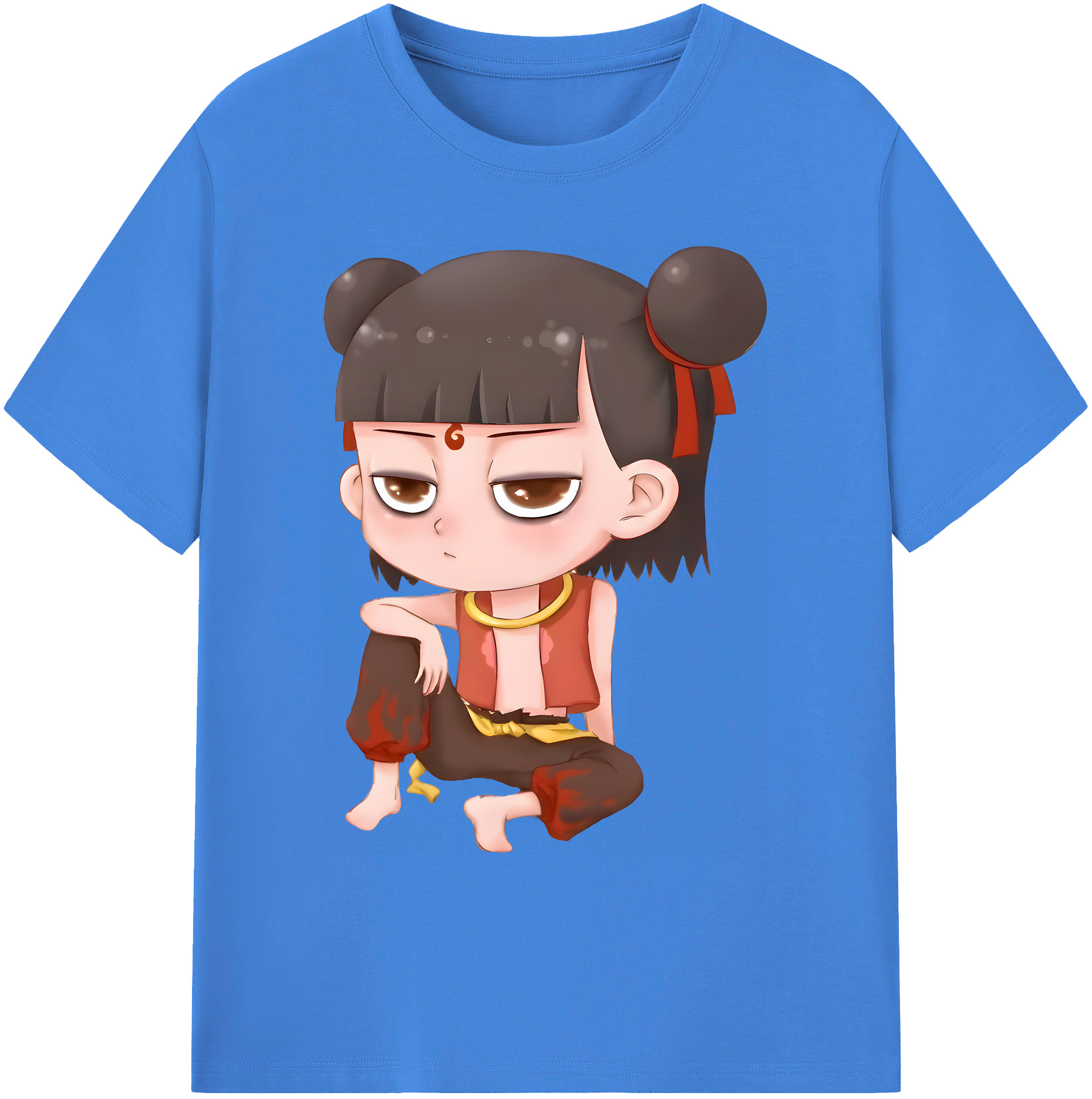 （画像用） Ne Zha 2 ナタ 魔童の大暴れ 綿100％ メンズ半袖Tシャツ｜肌触りやわらか＆通気性