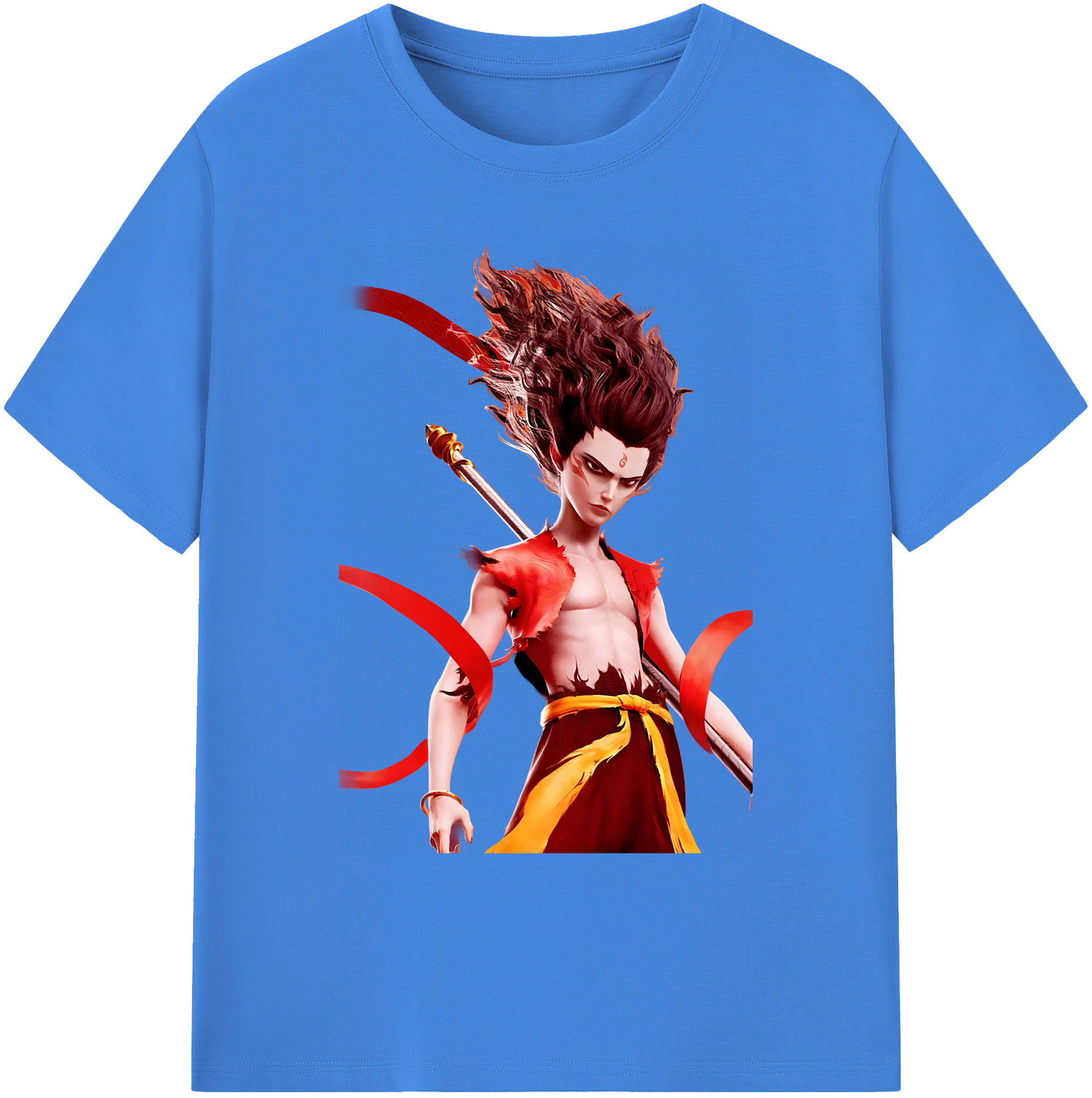 （画像用） Ne Zha 2 ナタ 魔童の大暴れ 綿100％ メンズ半袖Tシャツ｜肌触りやわらか＆通気性