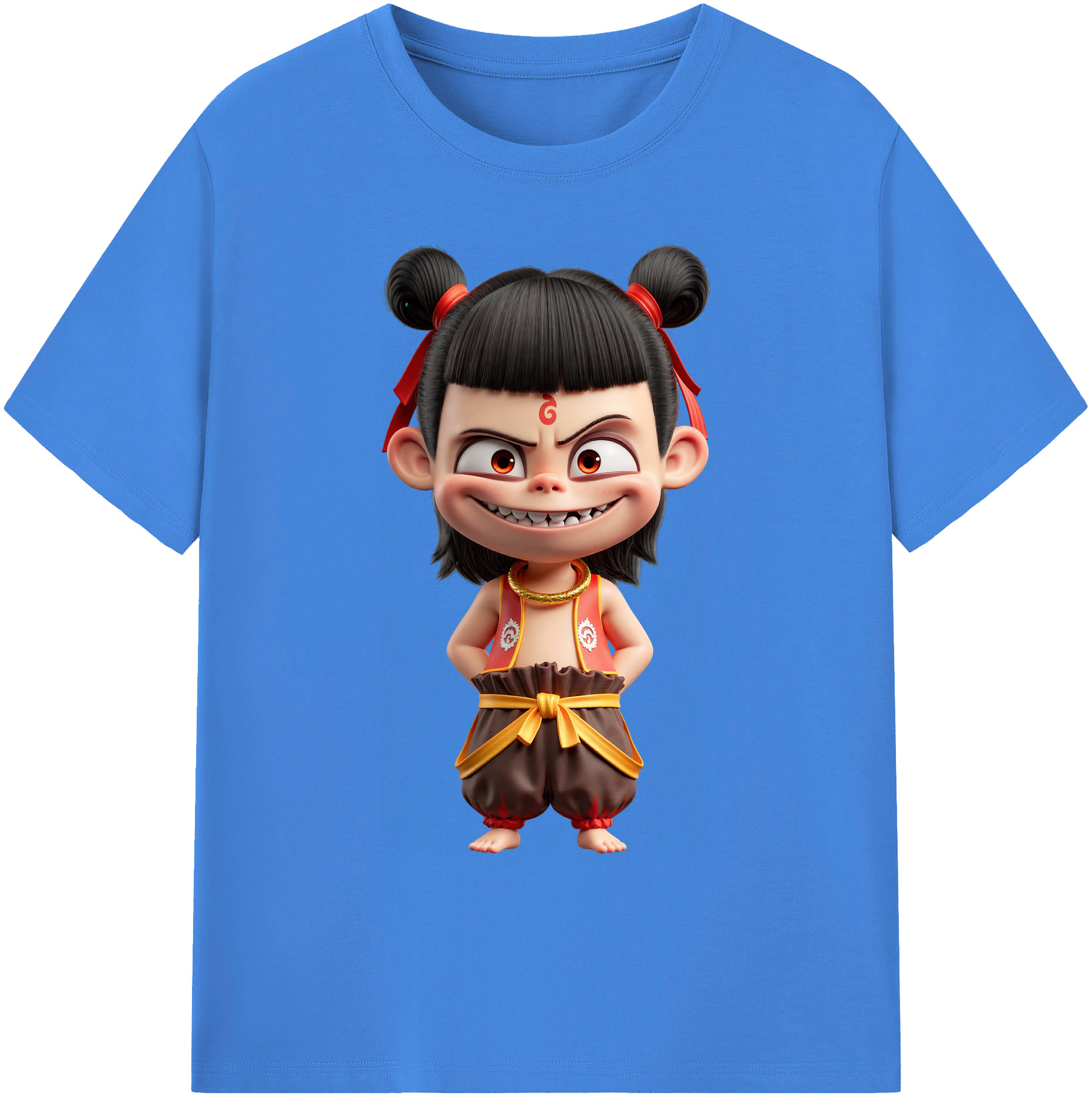 （画像用） Ne Zha 2 ナタ 魔童の大暴れ 綿100％ メンズ半袖Tシャツ｜肌触りやわらか＆通気性