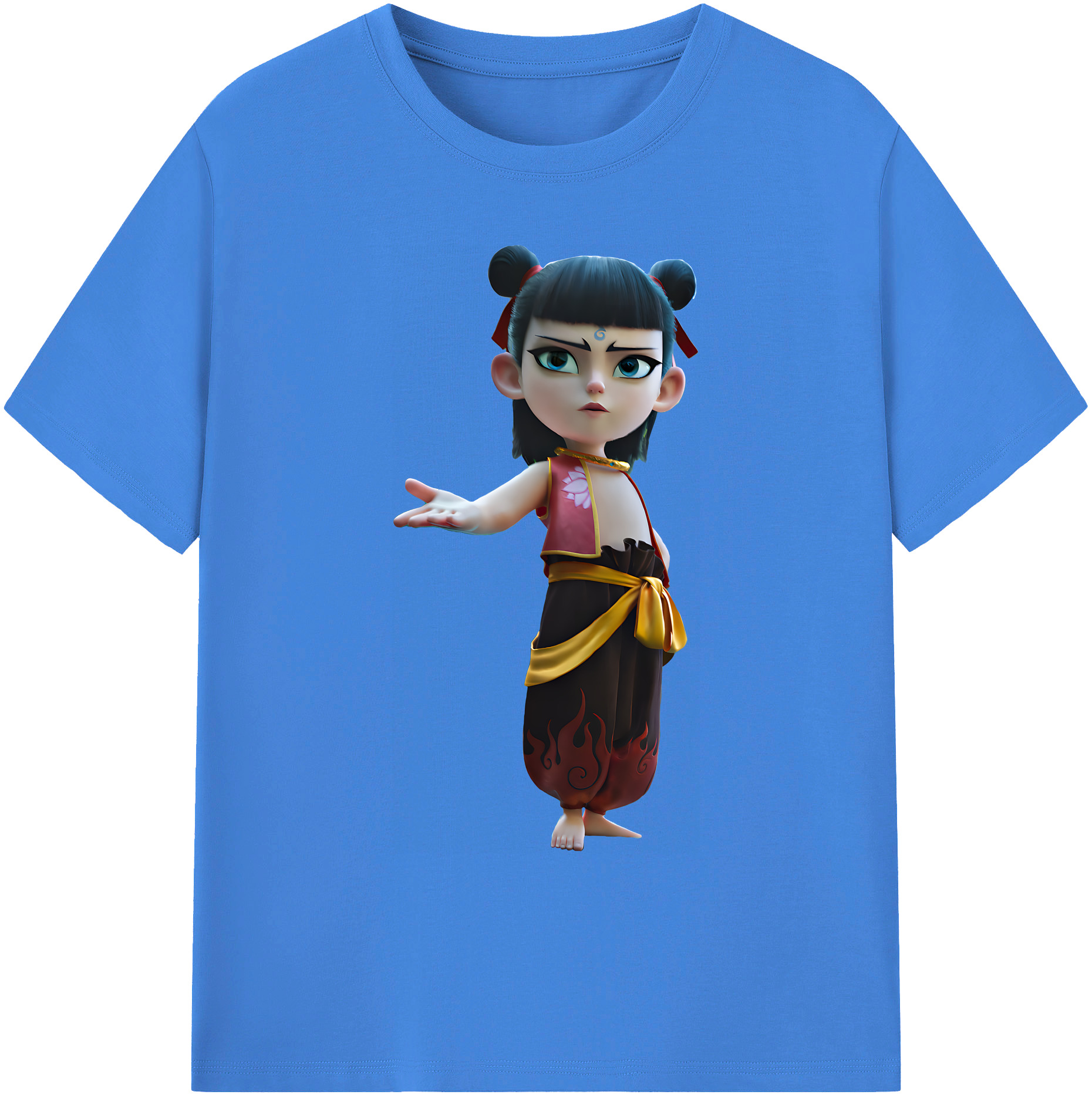 （画像用） Ne Zha 2 ナタ 魔童の大暴れ 綿100％ メンズ半袖Tシャツ｜肌触りやわらか＆通気性