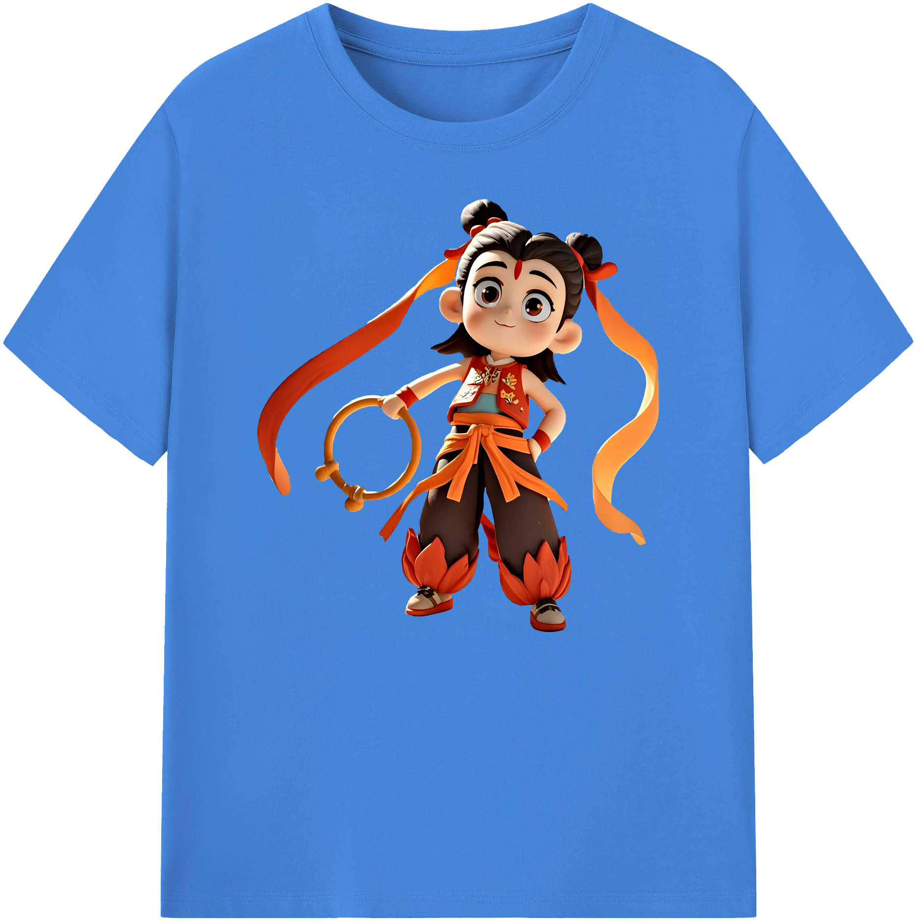 （画像用） Ne Zha 2 ナタ 魔童の大暴れ 綿100％ メンズ半袖Tシャツ｜肌触りやわらか＆通気性