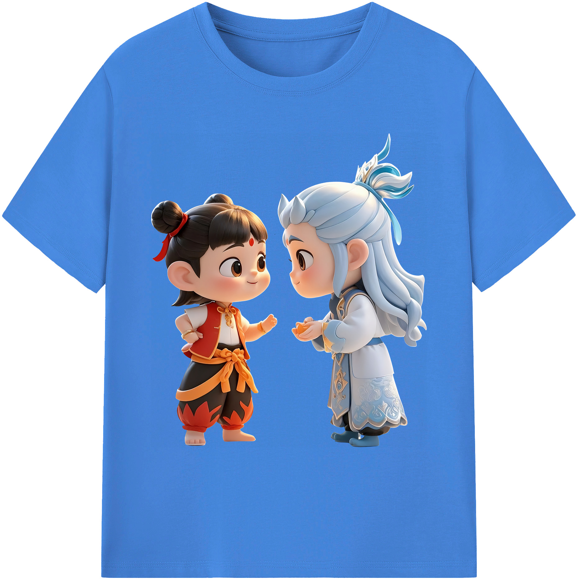 （画像用） Ne Zha 2 ナタ 魔童の大暴れ 綿100％ メンズ半袖Tシャツ｜肌触りやわらか＆通気性