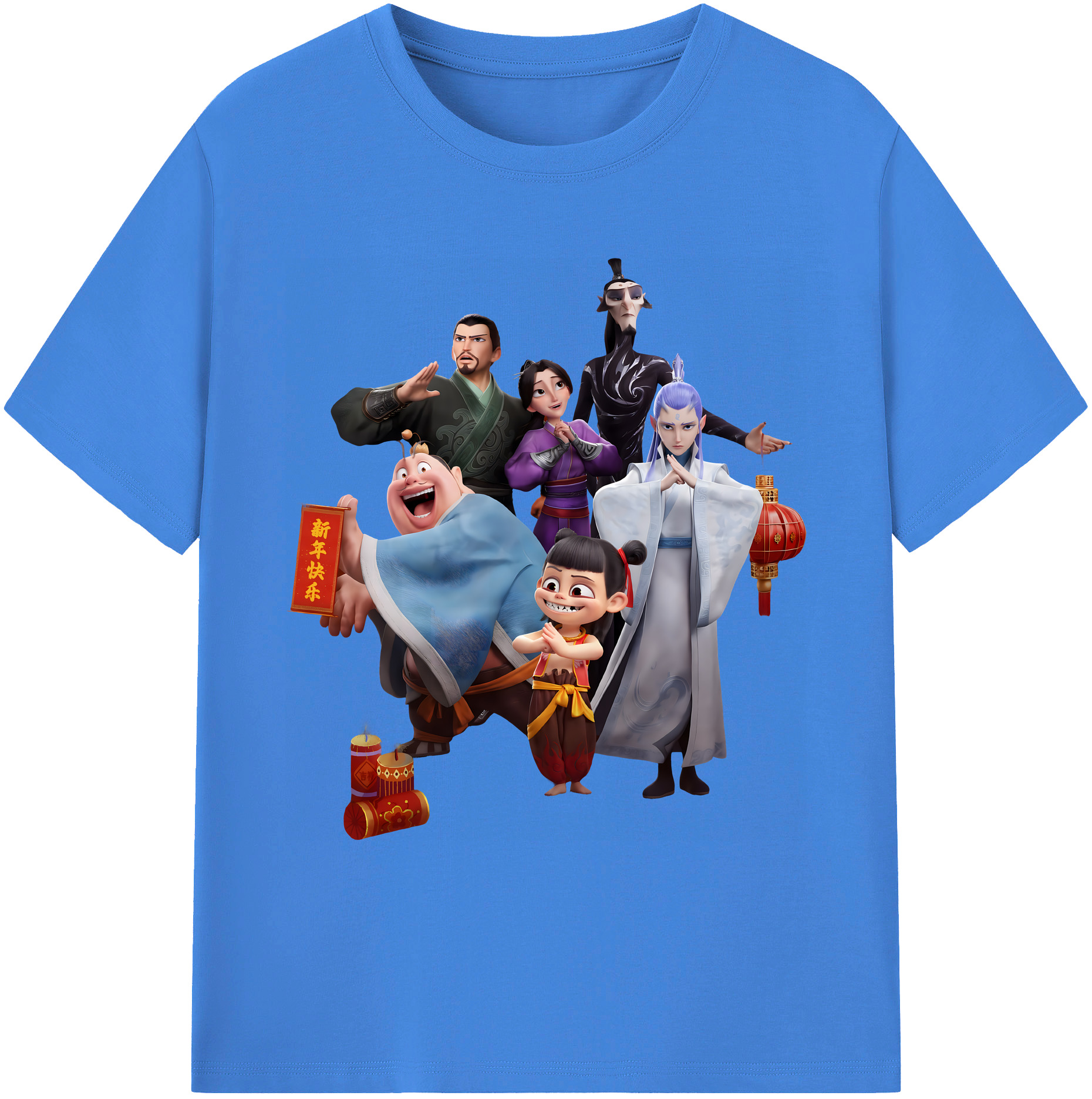 （画像用） Ne Zha 2 ナタ 魔童の大暴れ 綿100％ メンズ半袖Tシャツ｜肌触りやわらか＆通気性