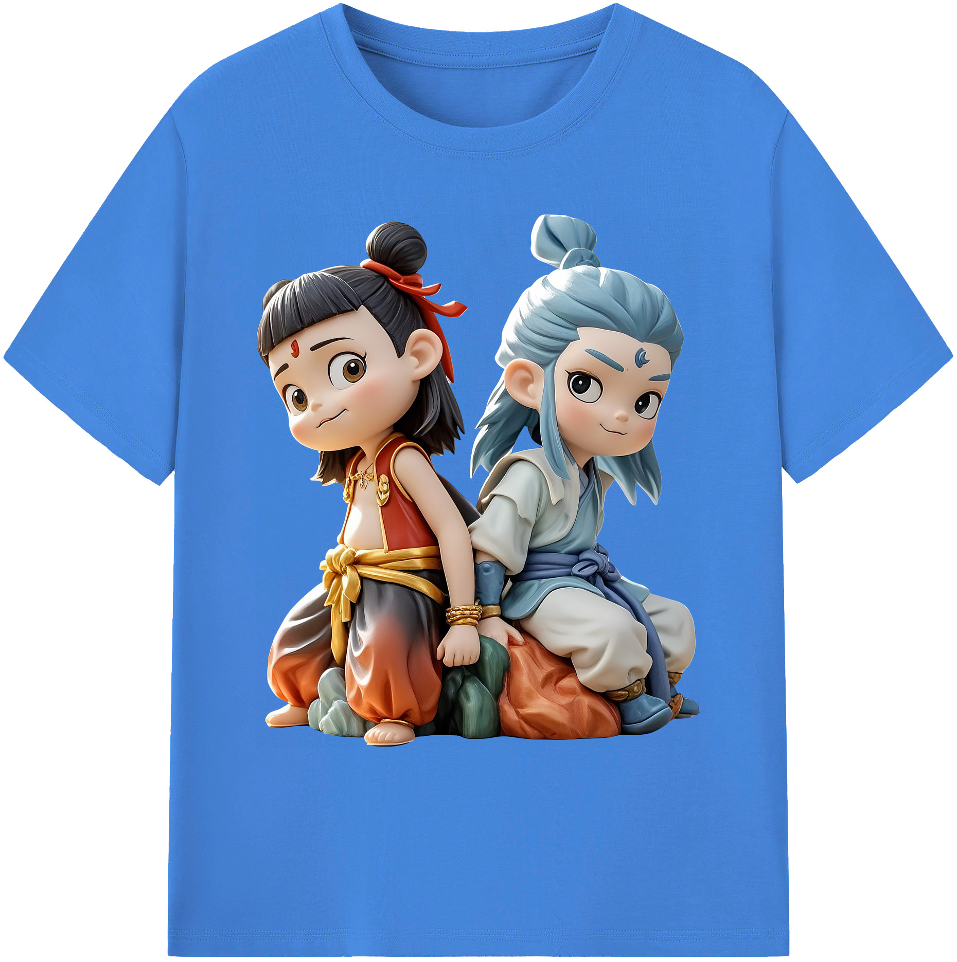 （画像用） Ne Zha 2 ナタ 魔童の大暴れ 綿100％ メンズ半袖Tシャツ｜肌触りやわらか＆通気性