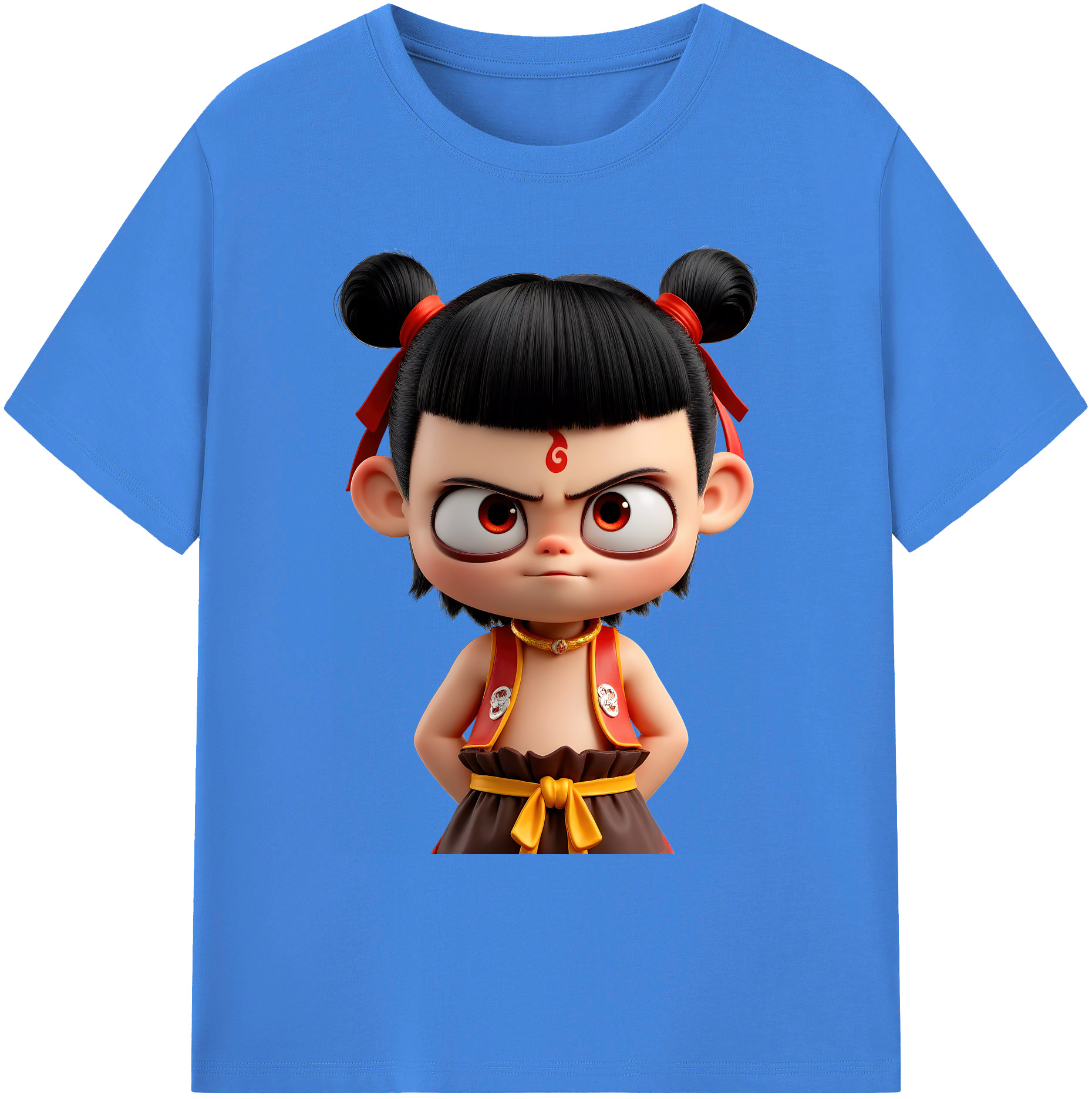 （画像用） Ne Zha 2 ナタ 魔童の大暴れ 綿100％ メンズ半袖Tシャツ｜肌触りやわらか＆通気性