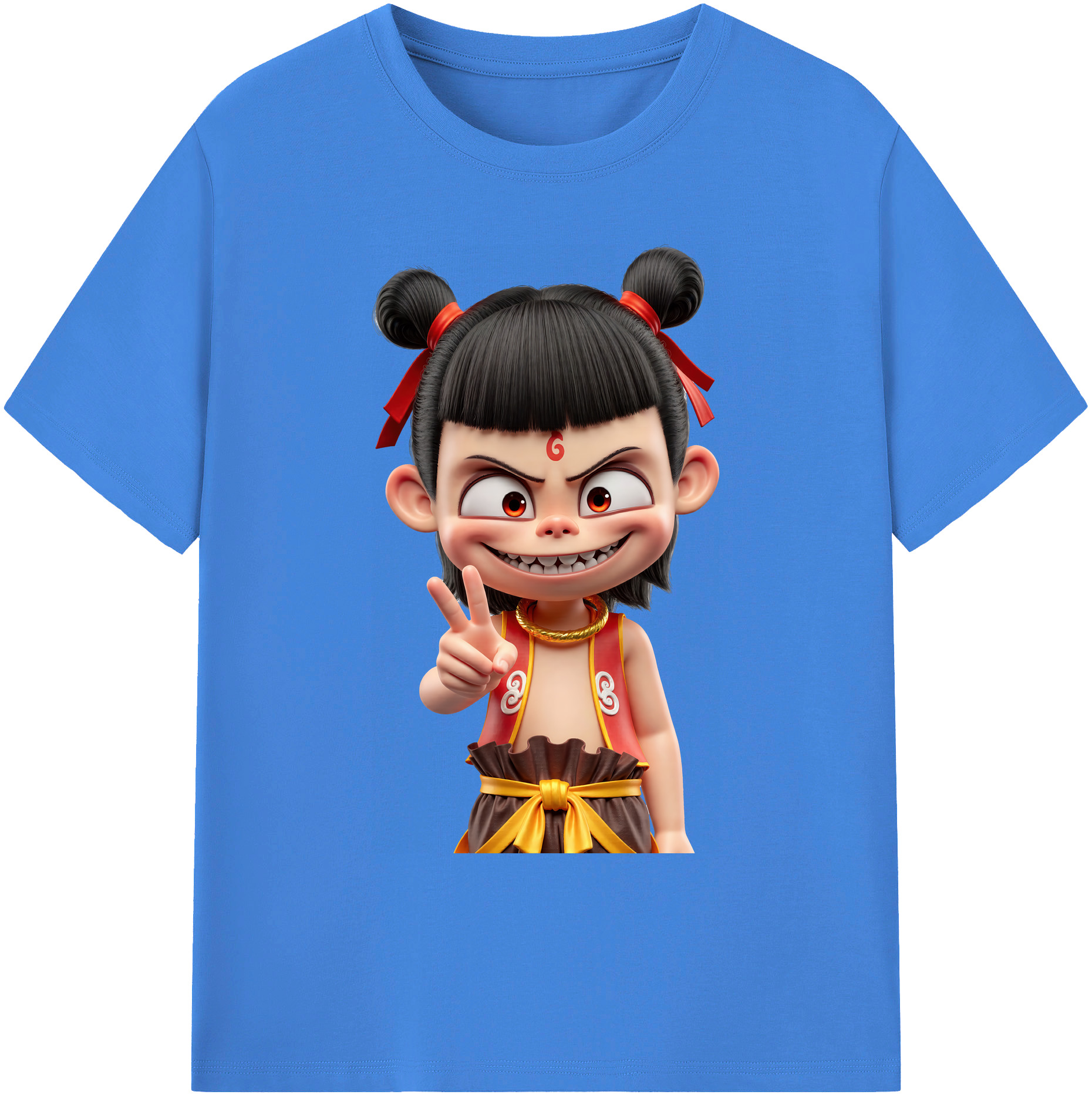 （画像用） Ne Zha 2 ナタ 魔童の大暴れ 綿100％ メンズ半袖Tシャツ｜肌触りやわらか＆通気性