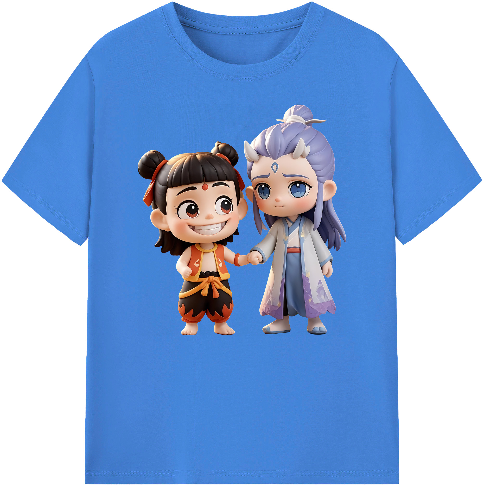 （画像用） Ne Zha 2 ナタ 魔童の大暴れ 綿100％ メンズ半袖Tシャツ｜肌触りやわらか＆通気性
