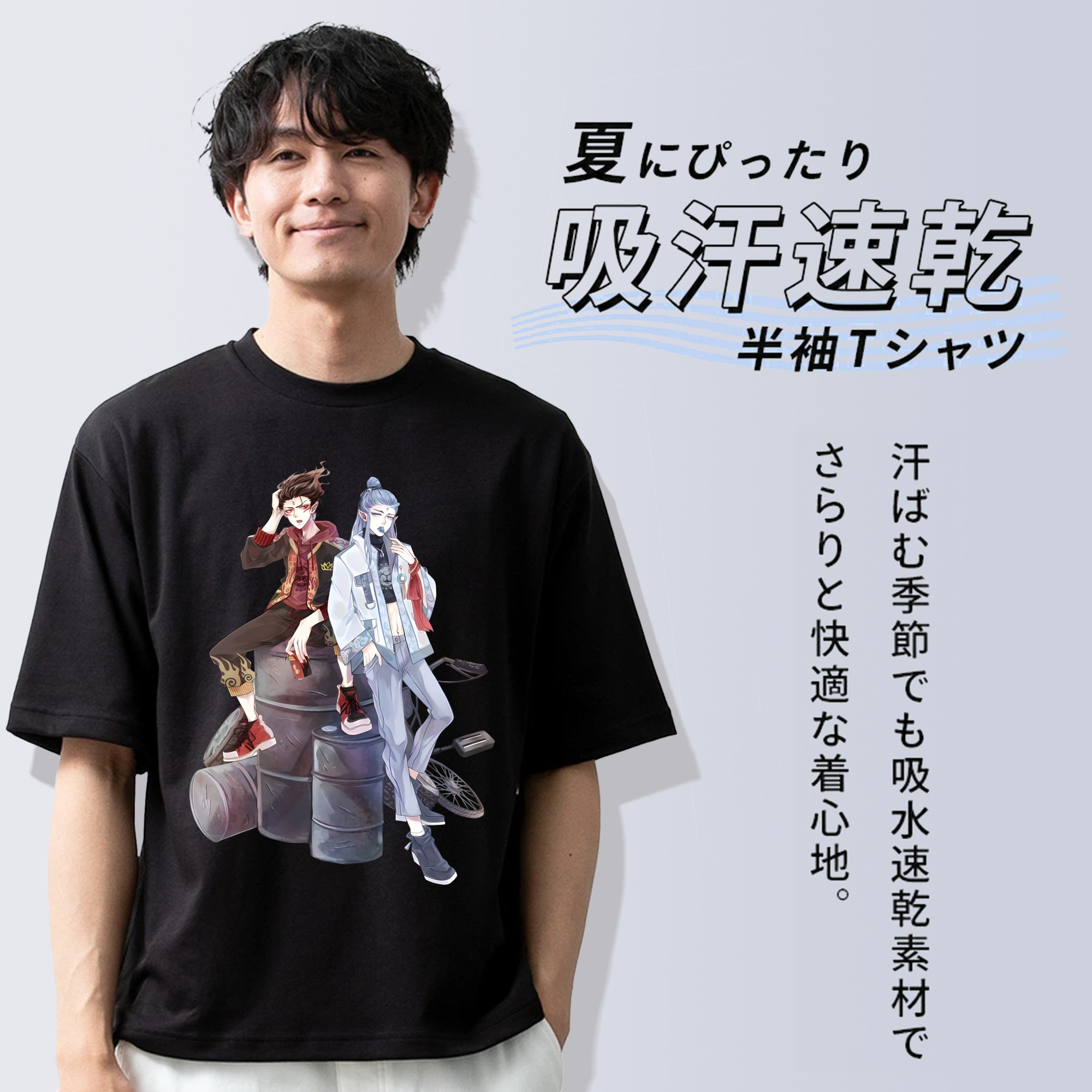 Ne Zha 2 ナタ 魔童の大暴れ 綿100％ メンズ半袖Tシャツ｜肌触りやわらか＆通気性