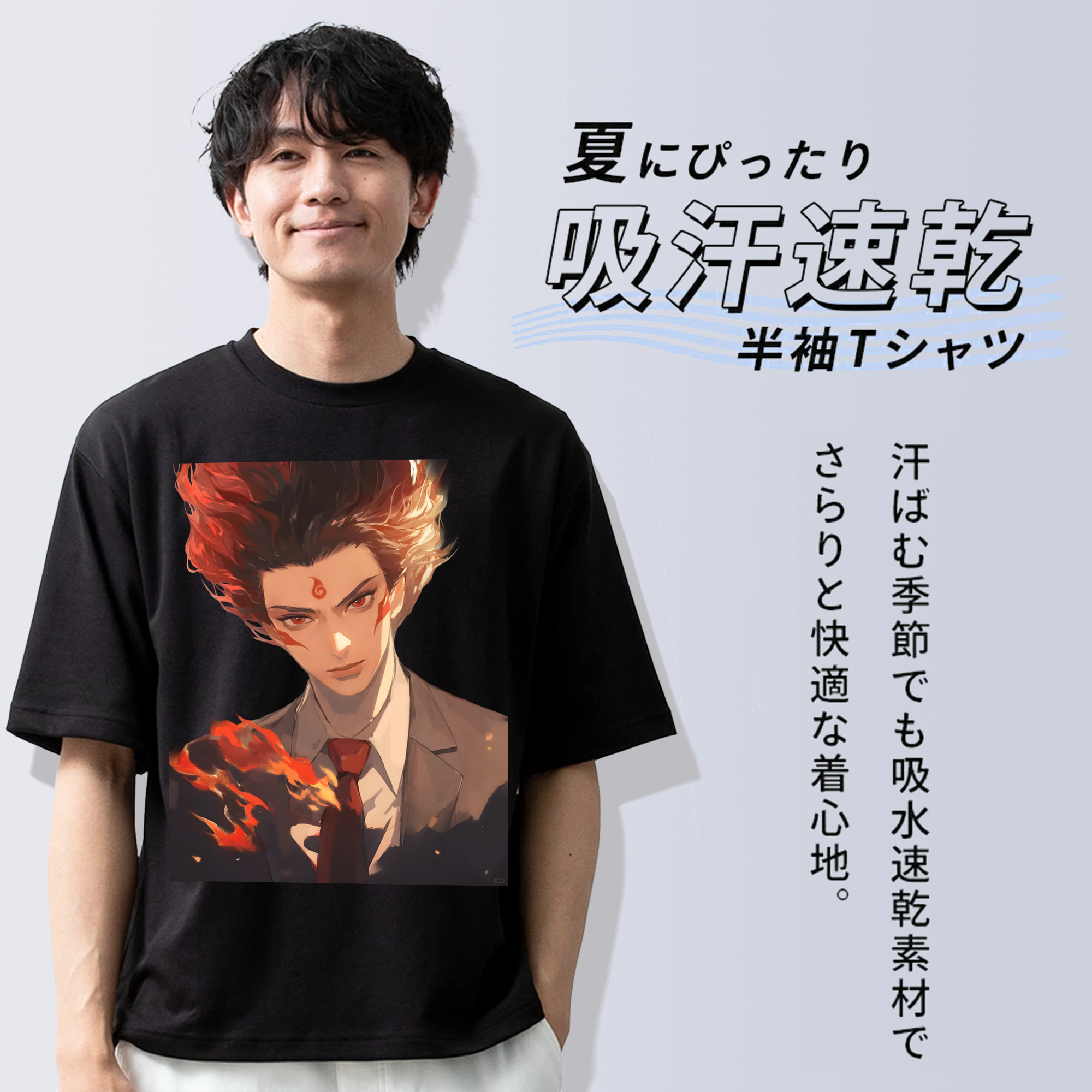 Ne Zha 2 ナタ 魔童の大暴れ 綿100％ メンズ半袖Tシャツ｜肌触りやわらか＆通気性