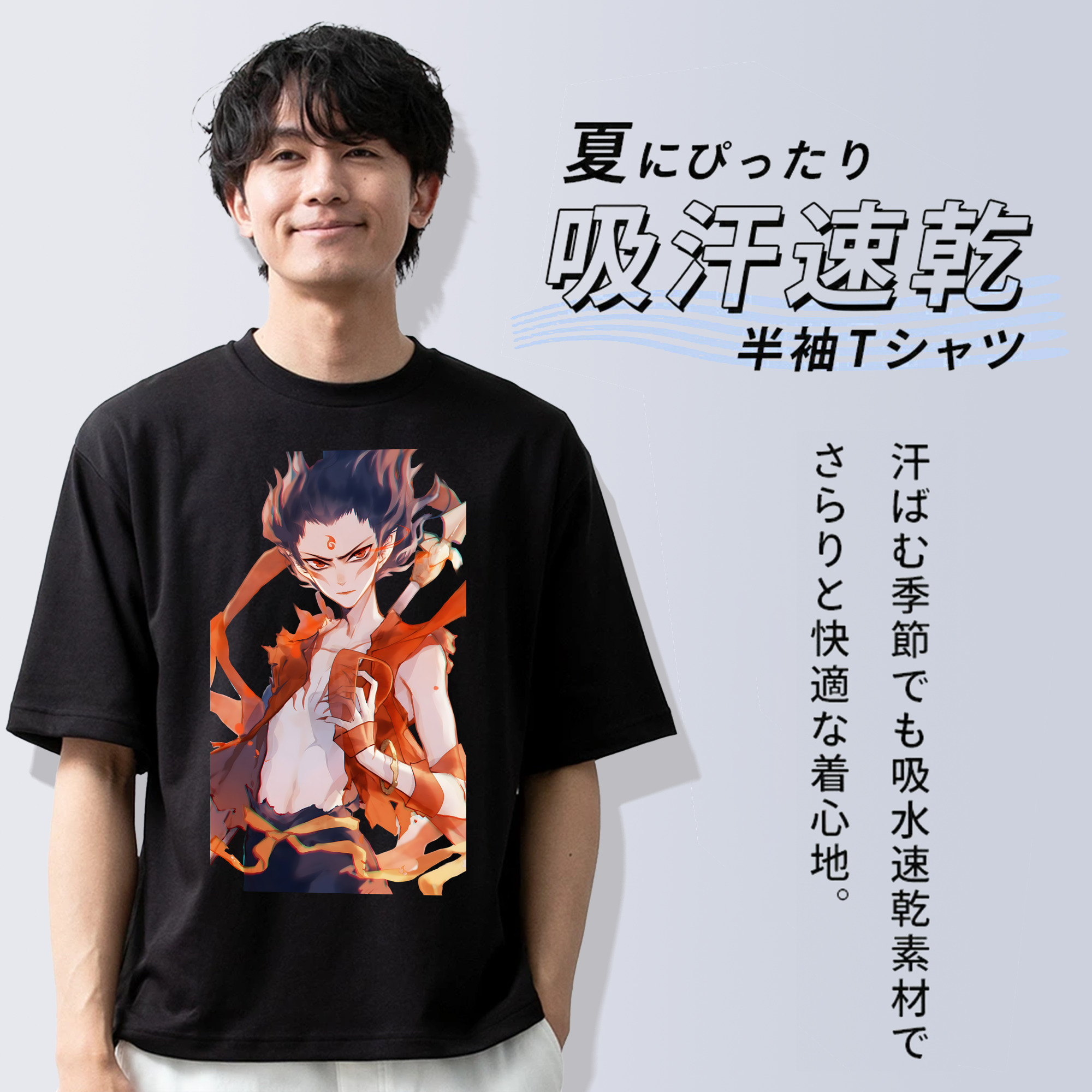 Ne Zha 2 ナタ 魔童の大暴れ 綿100％ メンズ半袖Tシャツ｜肌触りやわらか＆通気性