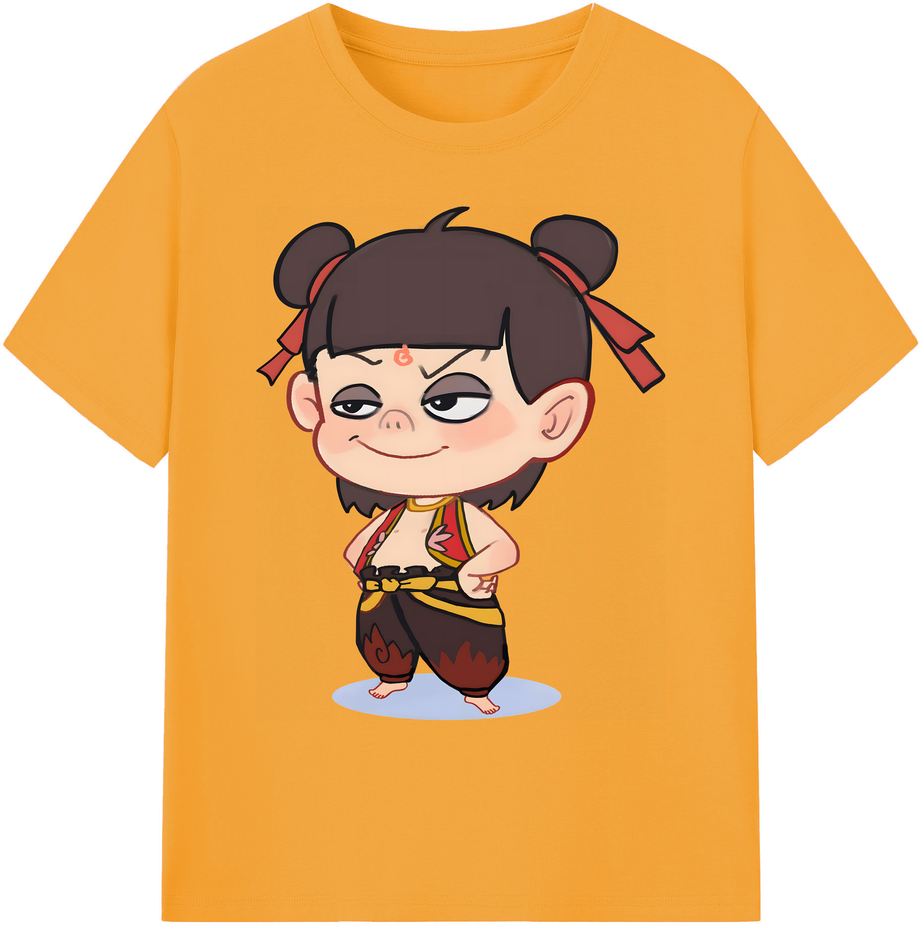 （画像用） Ne Zha 2 ナタ 魔童の大暴れ 綿100％ メンズ半袖Tシャツ｜肌触りやわらか＆通気性