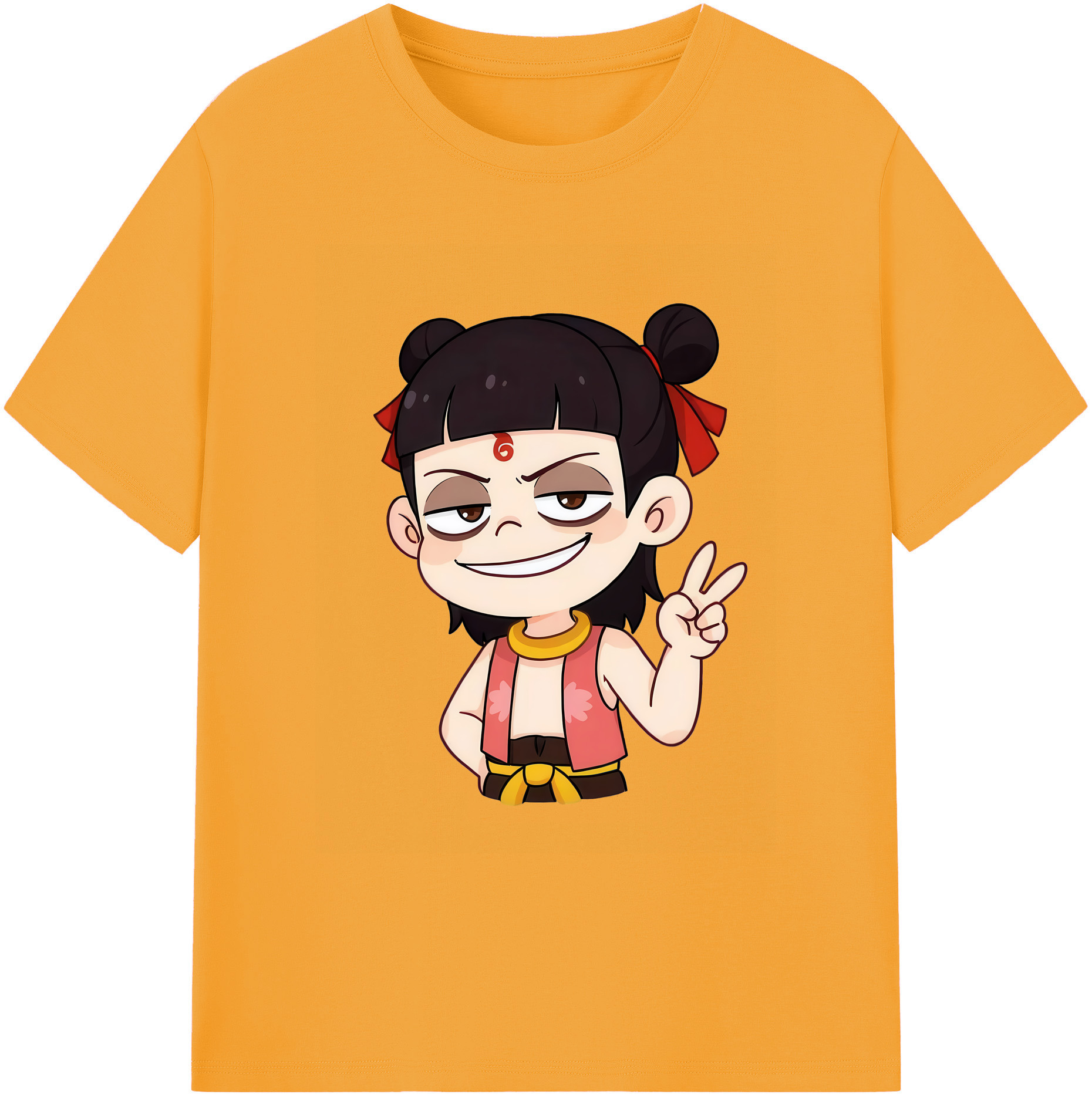 （画像用） Ne Zha 2 ナタ 魔童の大暴れ 綿100％ メンズ半袖Tシャツ｜肌触りやわらか＆通気性