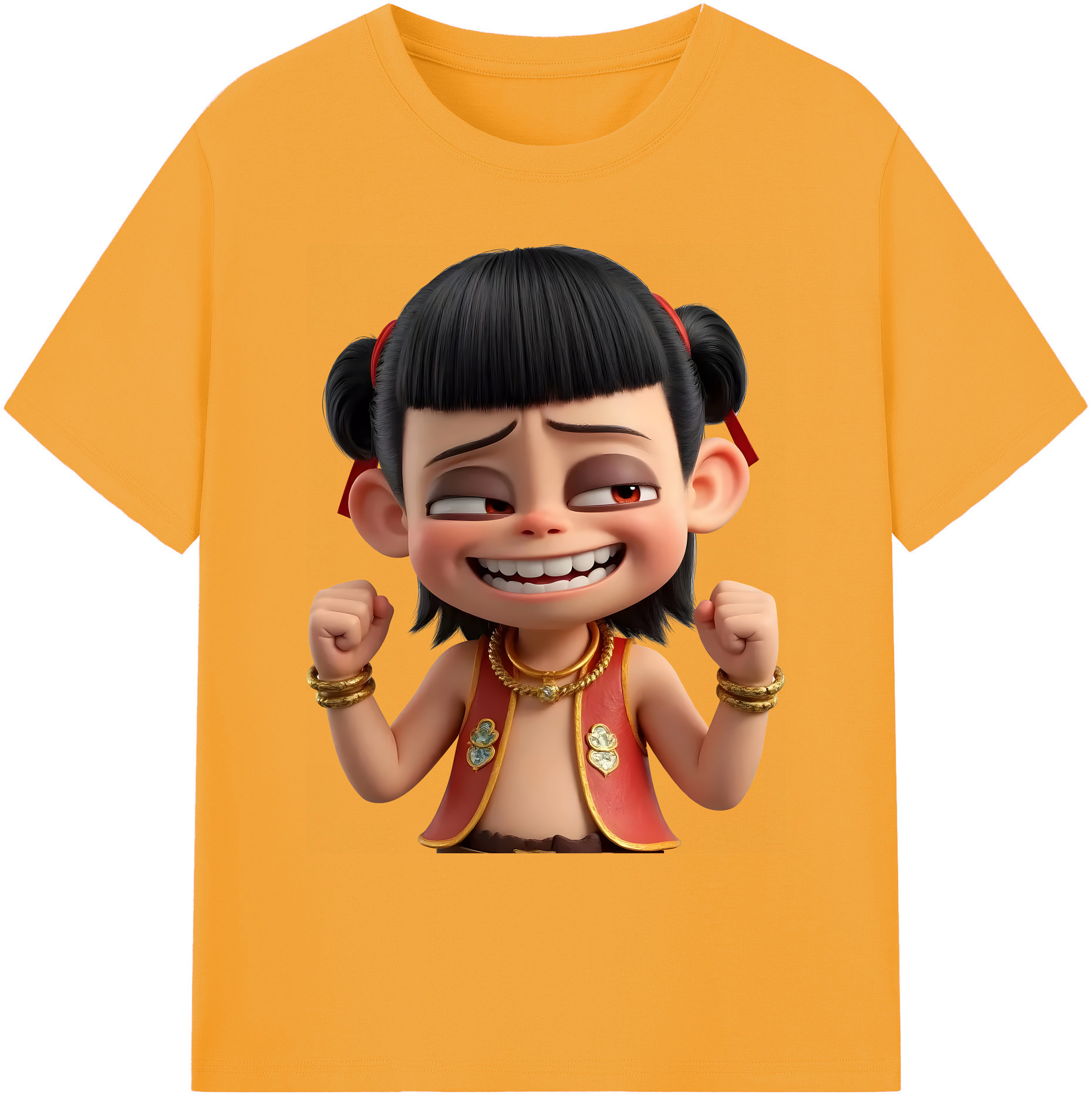 （画像用） Ne Zha 2 ナタ 魔童の大暴れ 綿100％ メンズ半袖Tシャツ｜肌触りやわらか＆通気性