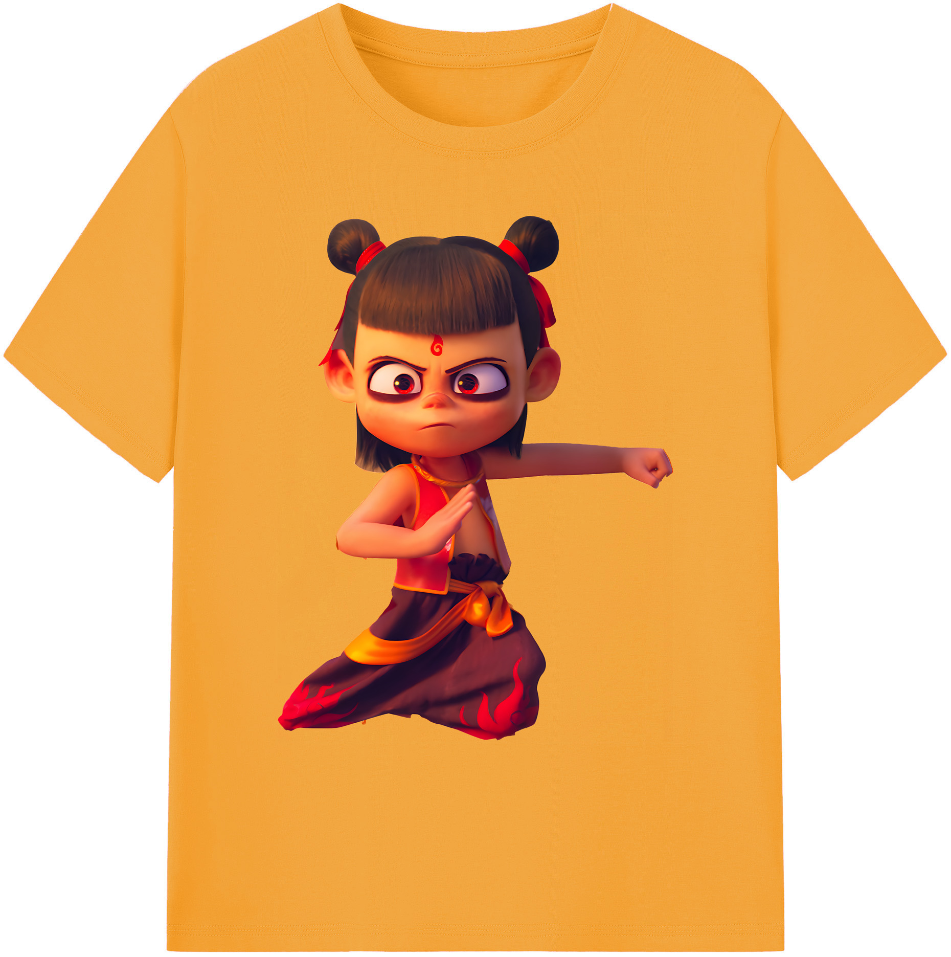 （画像用） Ne Zha 2 ナタ 魔童の大暴れ 綿100％ メンズ半袖Tシャツ｜肌触りやわらか＆通気性