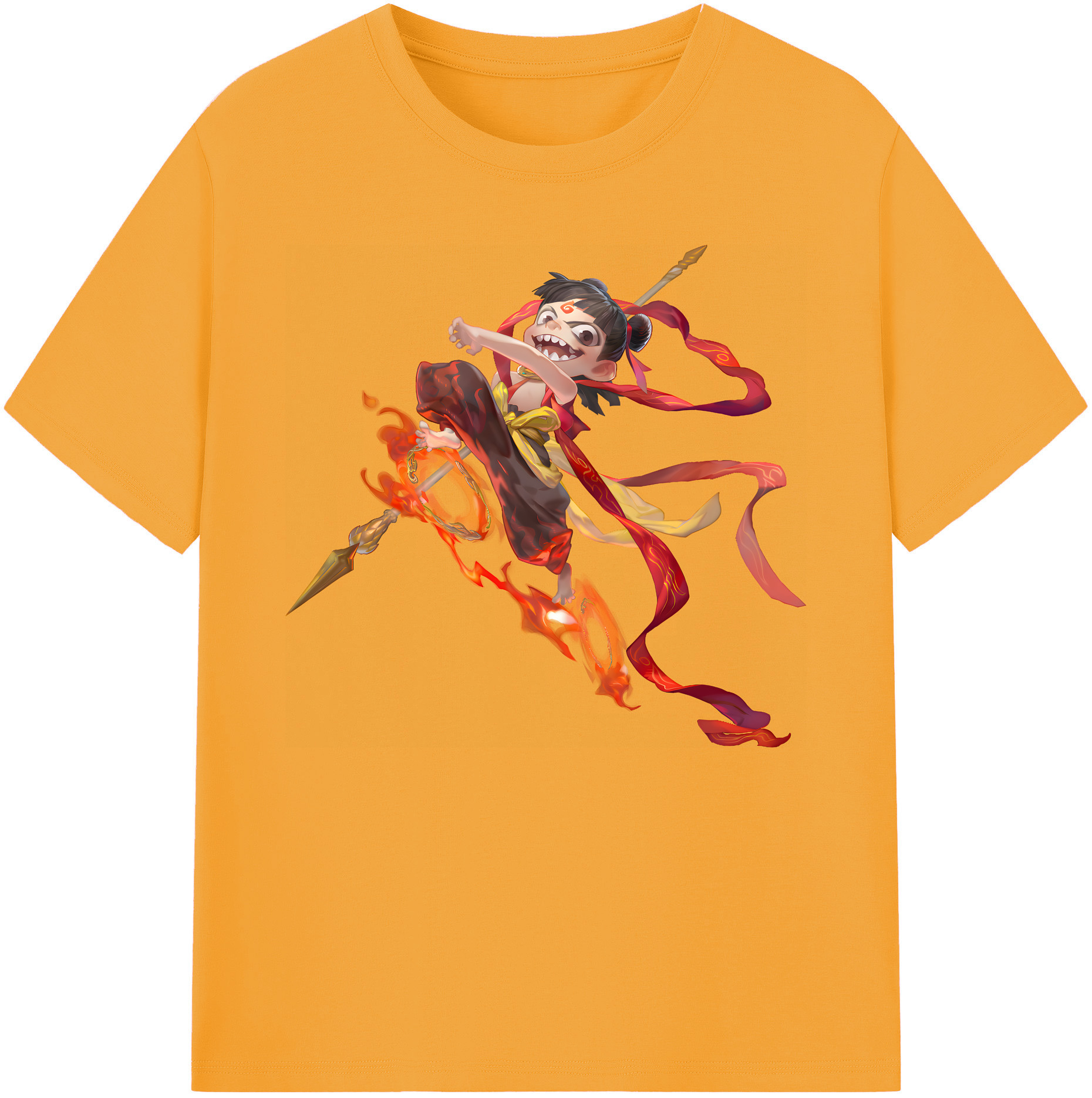 （画像用） Ne Zha 2 ナタ 魔童の大暴れ 綿100％ メンズ半袖Tシャツ｜肌触りやわらか＆通気性