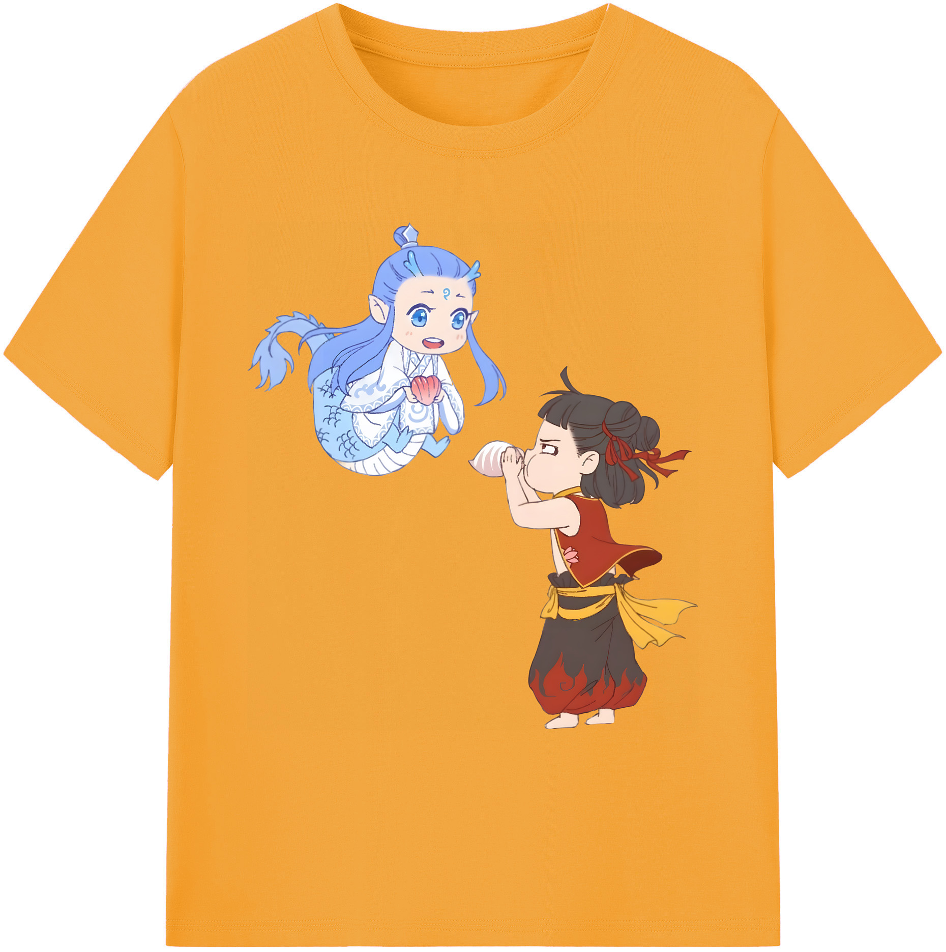 （画像用） Ne Zha 2 ナタ 魔童の大暴れ 綿100％ メンズ半袖Tシャツ｜肌触りやわらか＆通気性