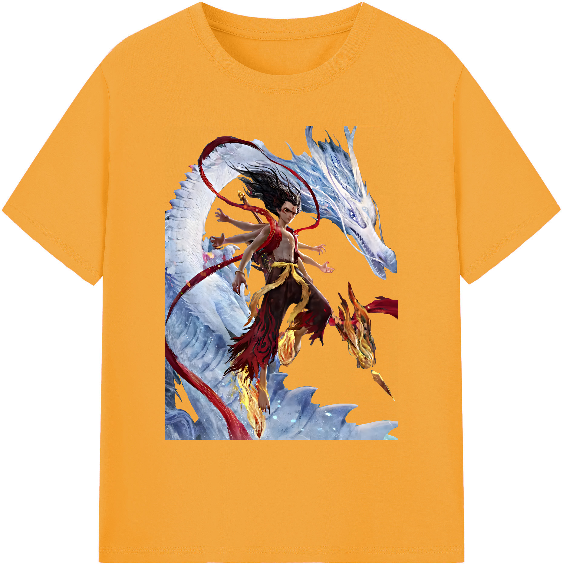 （画像用） Ne Zha 2 ナタ 魔童の大暴れ 綿100％ メンズ半袖Tシャツ｜肌触りやわらか＆通気性