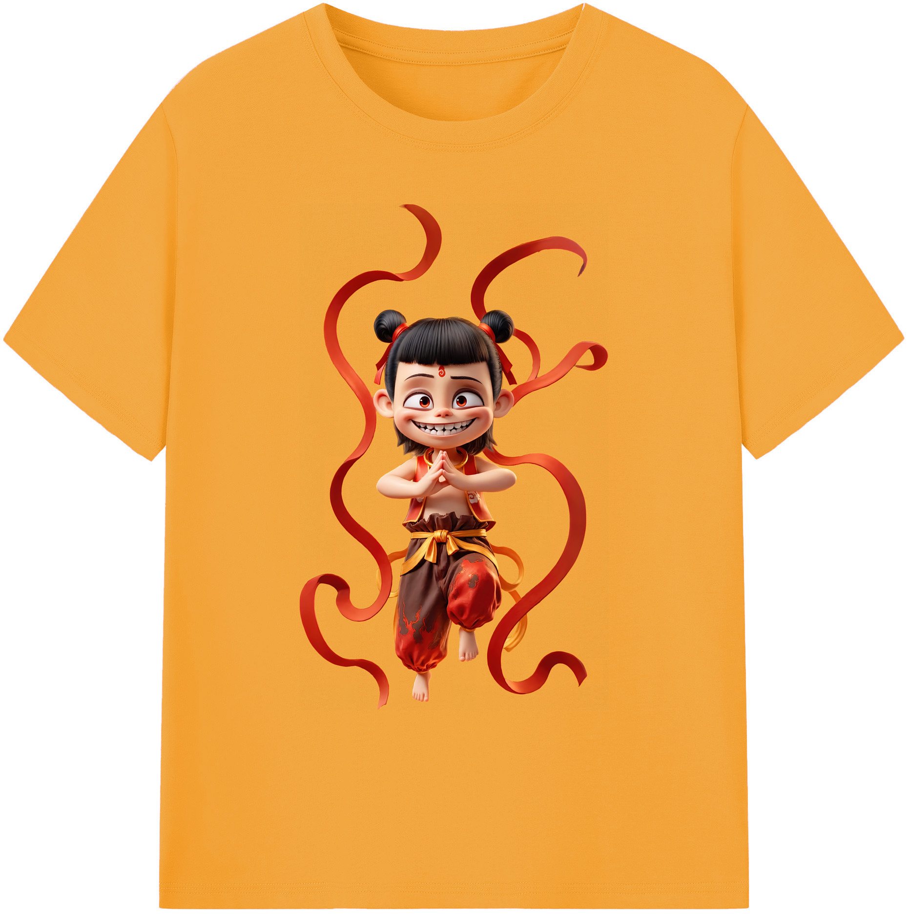 （画像用） Ne Zha 2 ナタ 魔童の大暴れ 綿100％ メンズ半袖Tシャツ｜肌触りやわらか＆通気性