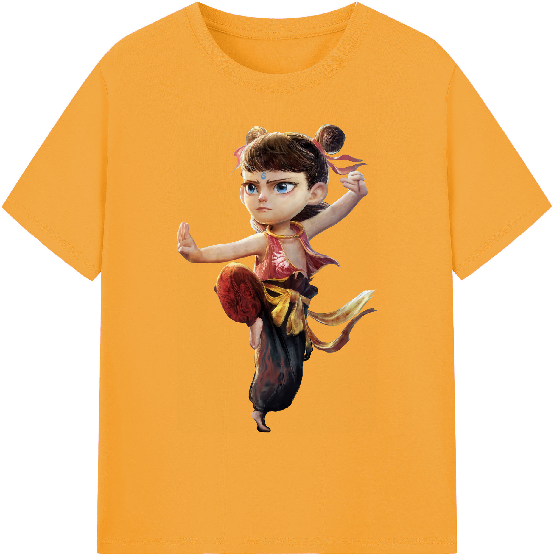 （画像用） Ne Zha 2 ナタ 魔童の大暴れ 綿100％ メンズ半袖Tシャツ｜肌触りやわらか＆通気性