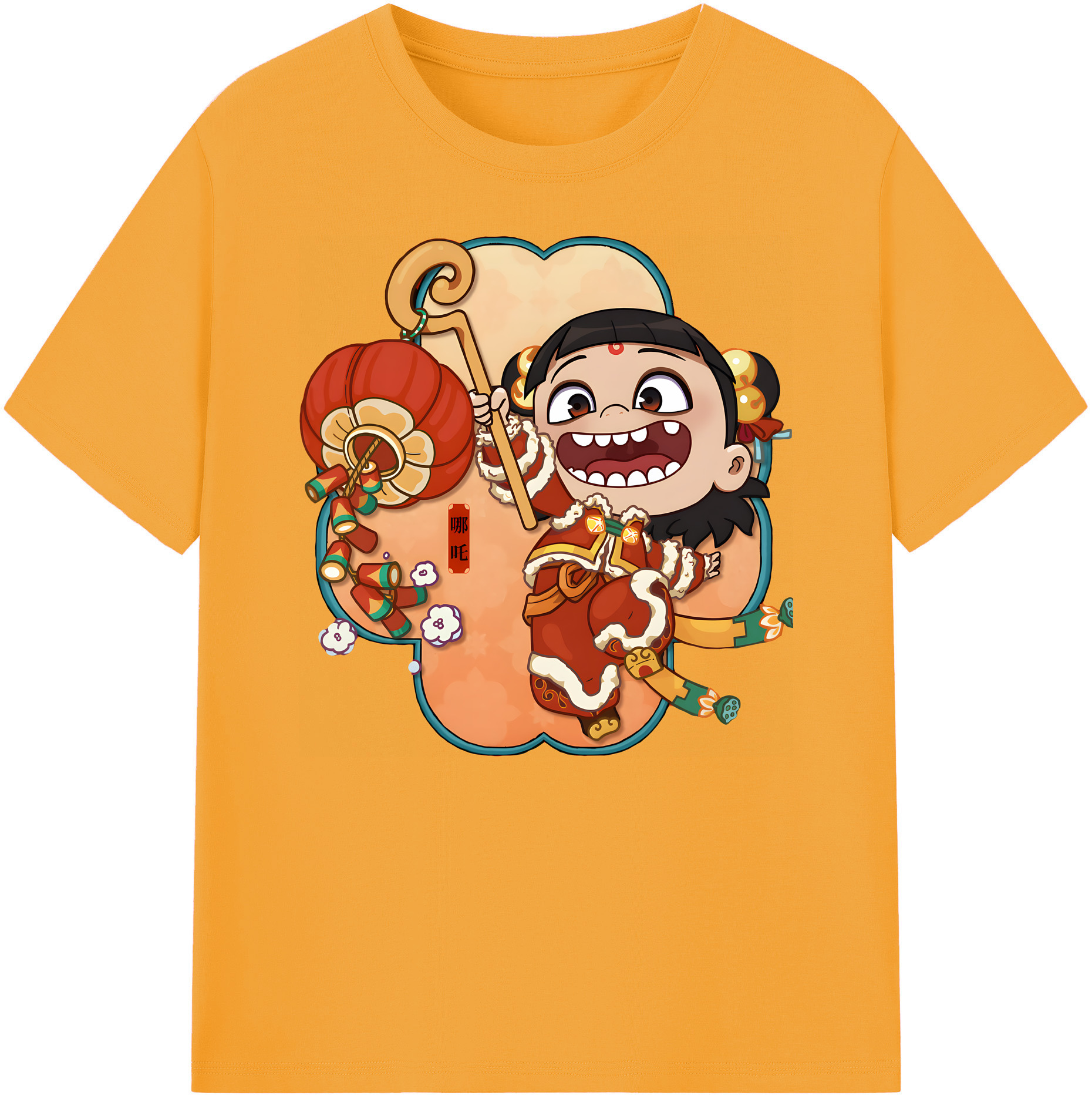 （画像用） Ne Zha 2 ナタ 魔童の大暴れ 綿100％ メンズ半袖Tシャツ｜肌触りやわらか＆通気性