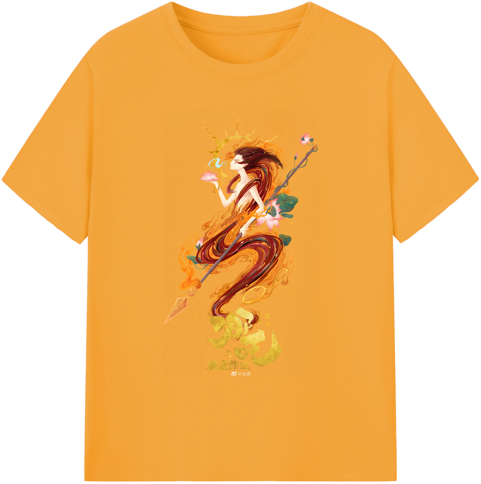 （画像用） Ne Zha 2 ナタ 魔童の大暴れ 綿100％ メンズ半袖Tシャツ｜肌触りやわらか＆通気性