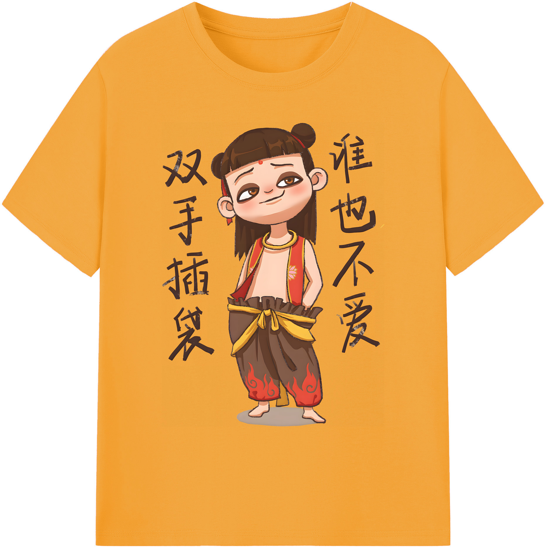 （画像用） Ne Zha 2 ナタ 魔童の大暴れ 綿100％ メンズ半袖Tシャツ｜肌触りやわらか＆通気性