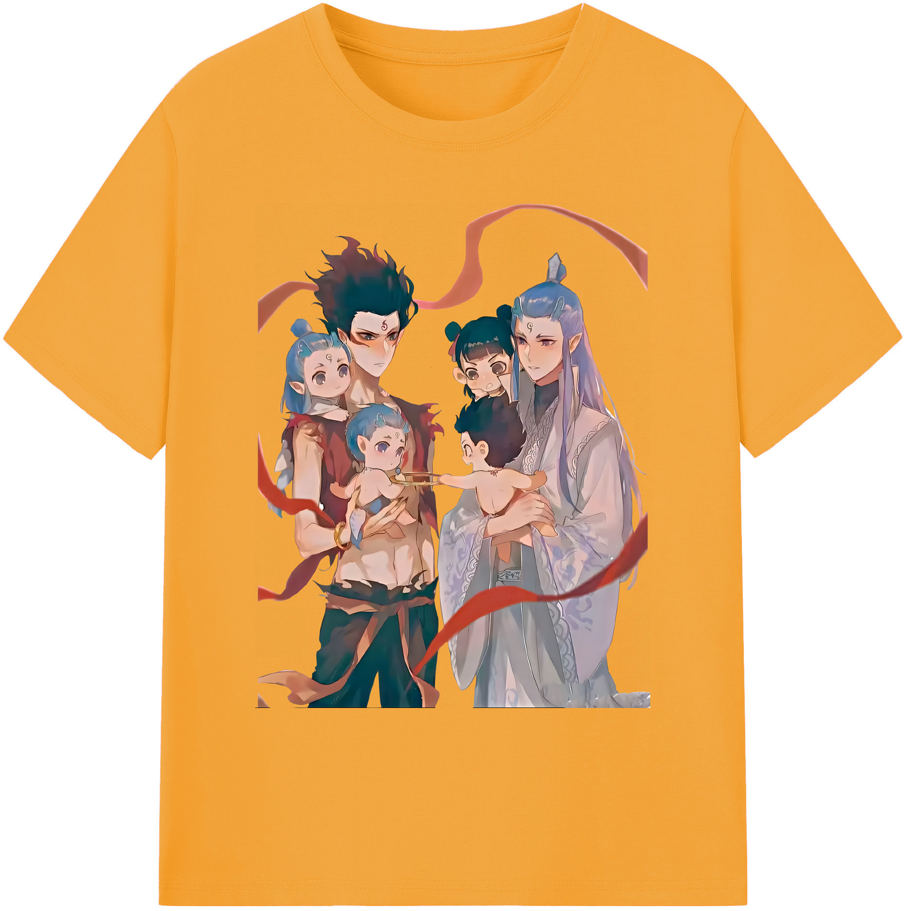 （画像用） Ne Zha 2 ナタ 魔童の大暴れ 綿100％ メンズ半袖Tシャツ｜肌触りやわらか＆通気性