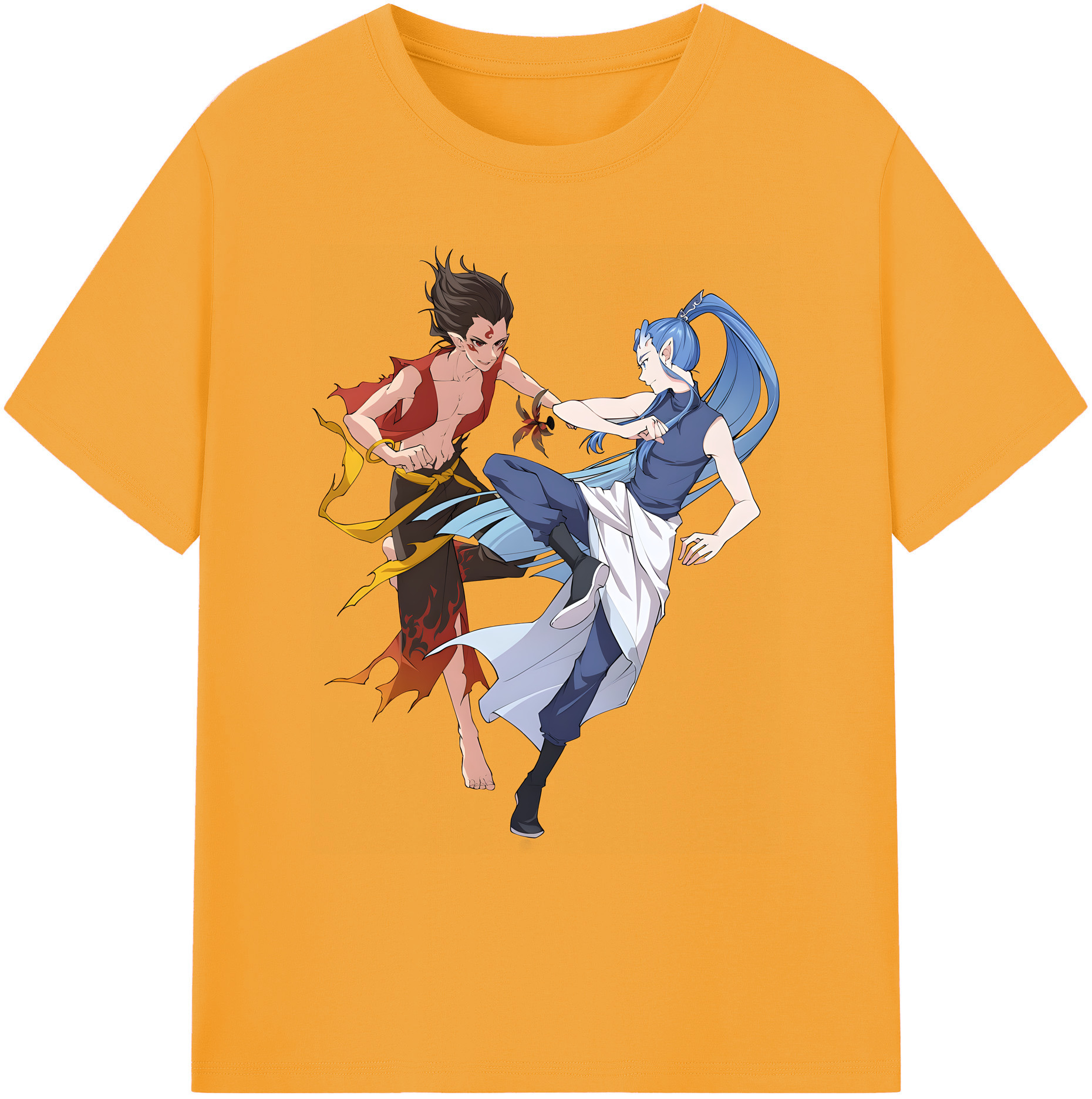（画像用） Ne Zha 2 ナタ 魔童の大暴れ 綿100％ メンズ半袖Tシャツ｜肌触りやわらか＆通気性