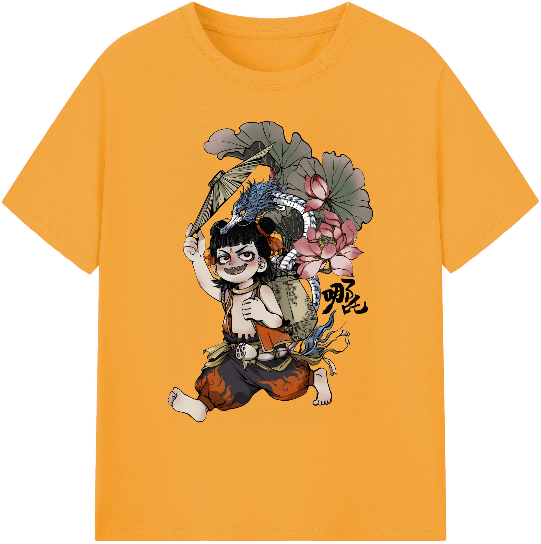 （画像用） Ne Zha 2 ナタ 魔童の大暴れ 綿100％ メンズ半袖Tシャツ｜肌触りやわらか＆通気性