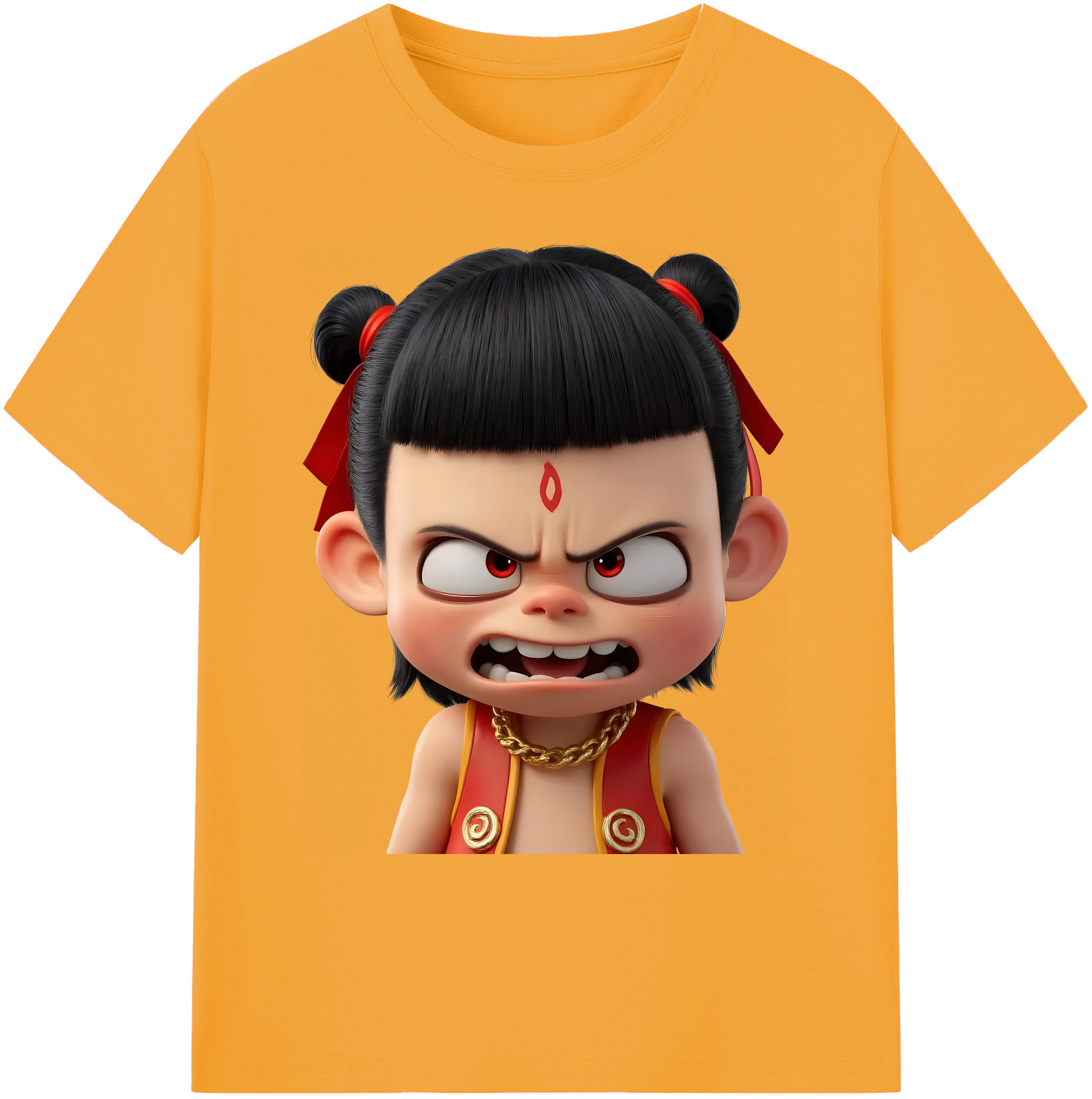 （画像用） Ne Zha 2 ナタ 魔童の大暴れ 綿100％ メンズ半袖Tシャツ｜肌触りやわらか＆通気性