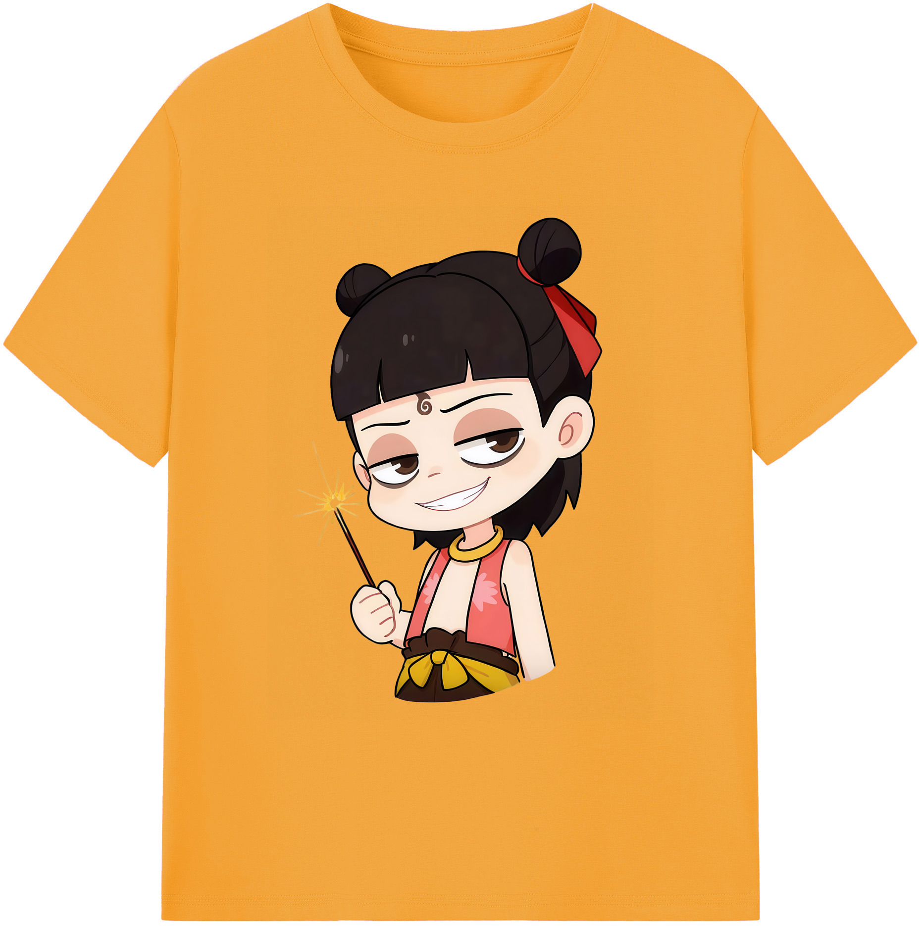 （画像用） Ne Zha 2 ナタ 魔童の大暴れ 綿100％ メンズ半袖Tシャツ｜肌触りやわらか＆通気性