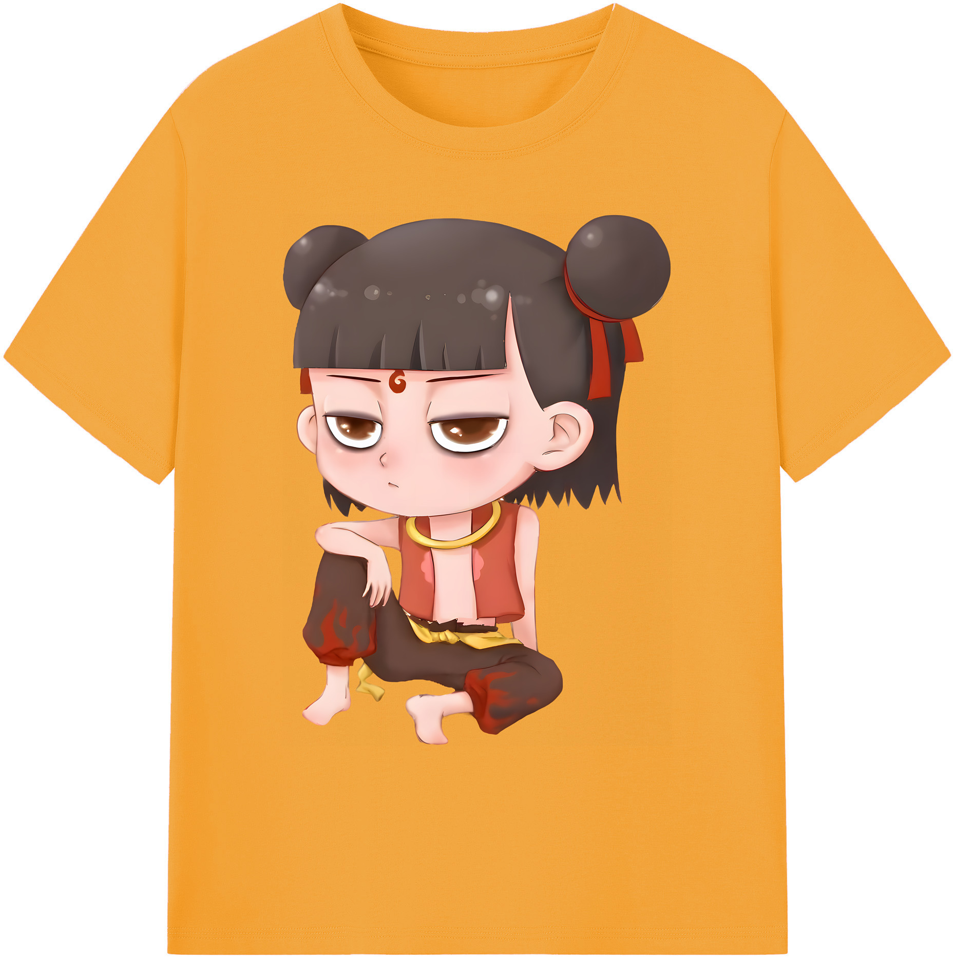 （画像用） Ne Zha 2 ナタ 魔童の大暴れ 綿100％ メンズ半袖Tシャツ｜肌触りやわらか＆通気性