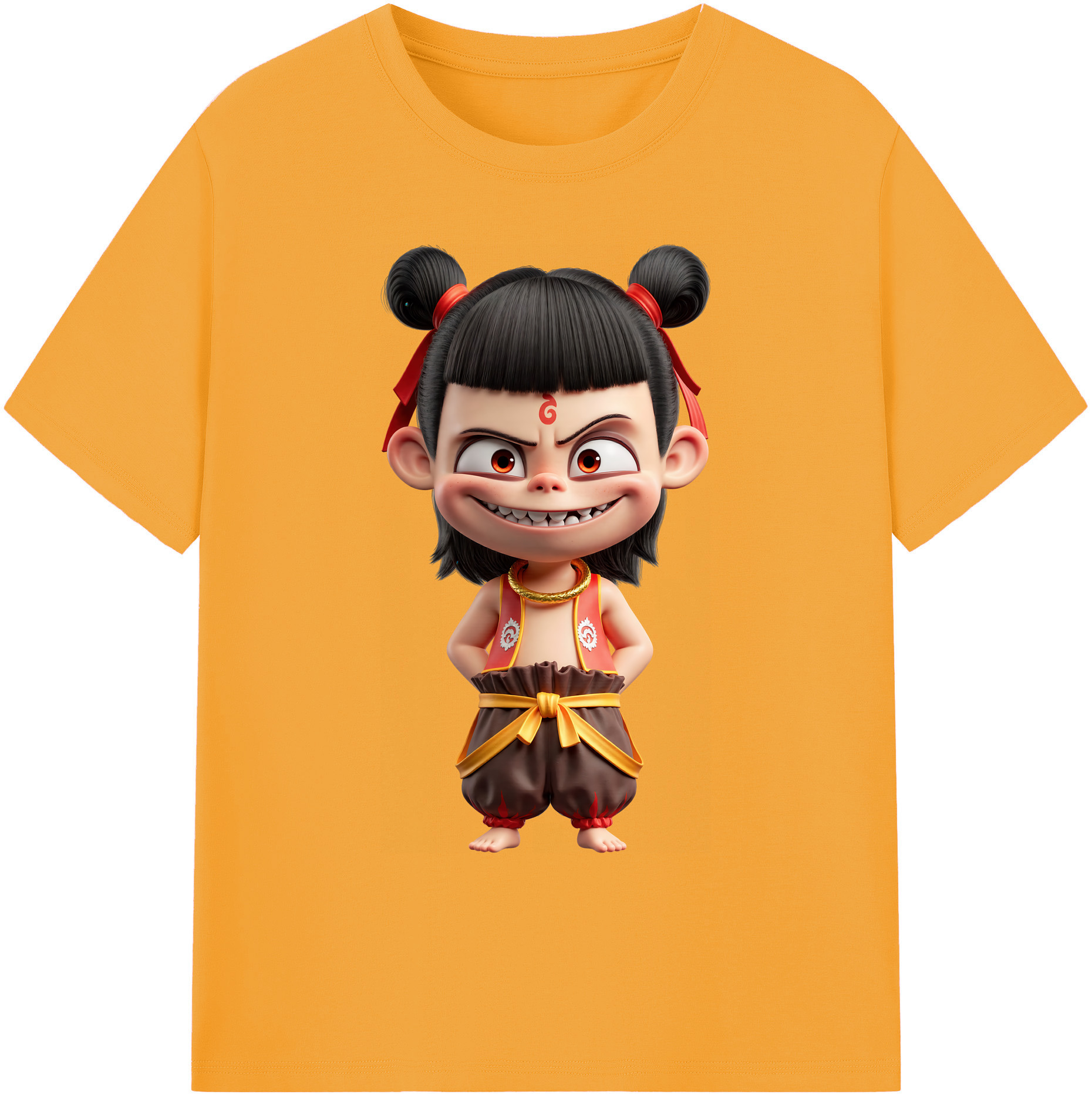 （画像用） Ne Zha 2 ナタ 魔童の大暴れ 綿100％ メンズ半袖Tシャツ｜肌触りやわらか＆通気性