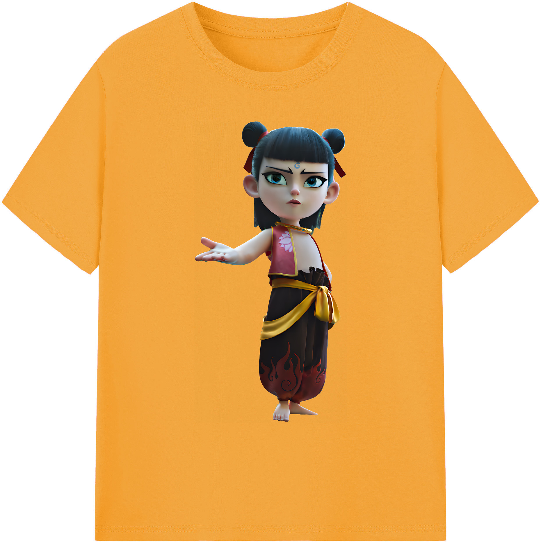 （画像用） Ne Zha 2 ナタ 魔童の大暴れ 綿100％ メンズ半袖Tシャツ｜肌触りやわらか＆通気性