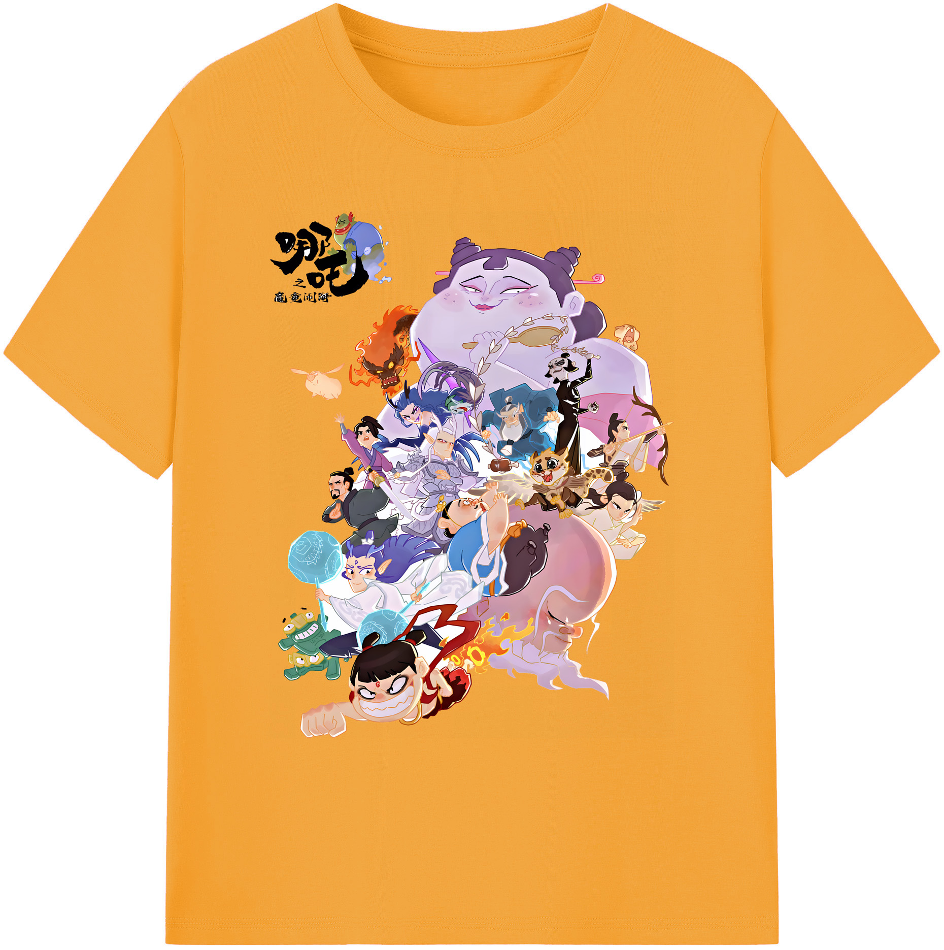 （画像用） Ne Zha 2 ナタ 魔童の大暴れ 綿100％ メンズ半袖Tシャツ｜肌触りやわらか＆通気性