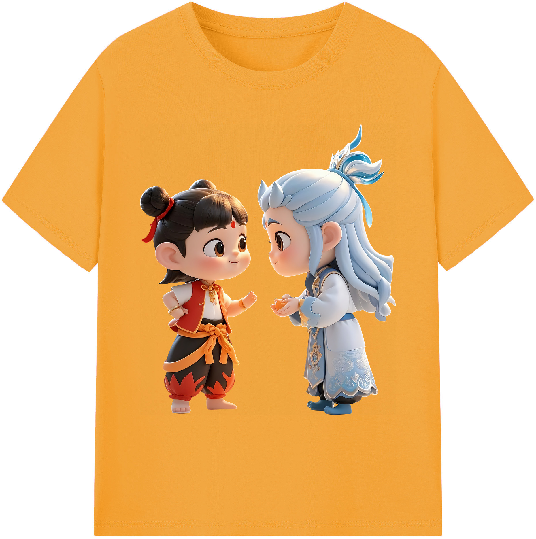 （画像用） Ne Zha 2 ナタ 魔童の大暴れ 綿100％ メンズ半袖Tシャツ｜肌触りやわらか＆通気性