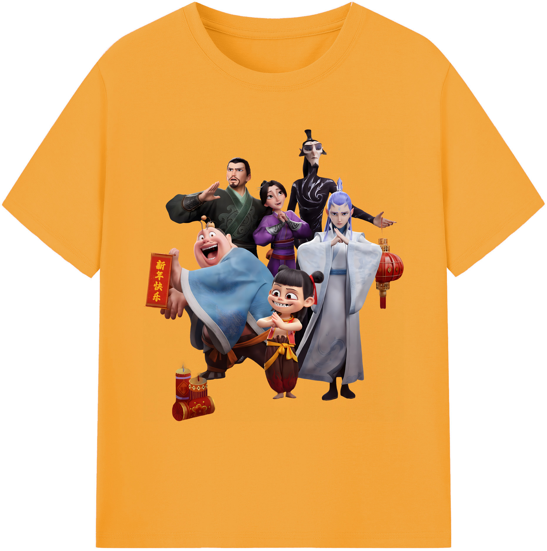 （画像用） Ne Zha 2 ナタ 魔童の大暴れ 綿100％ メンズ半袖Tシャツ｜肌触りやわらか＆通気性