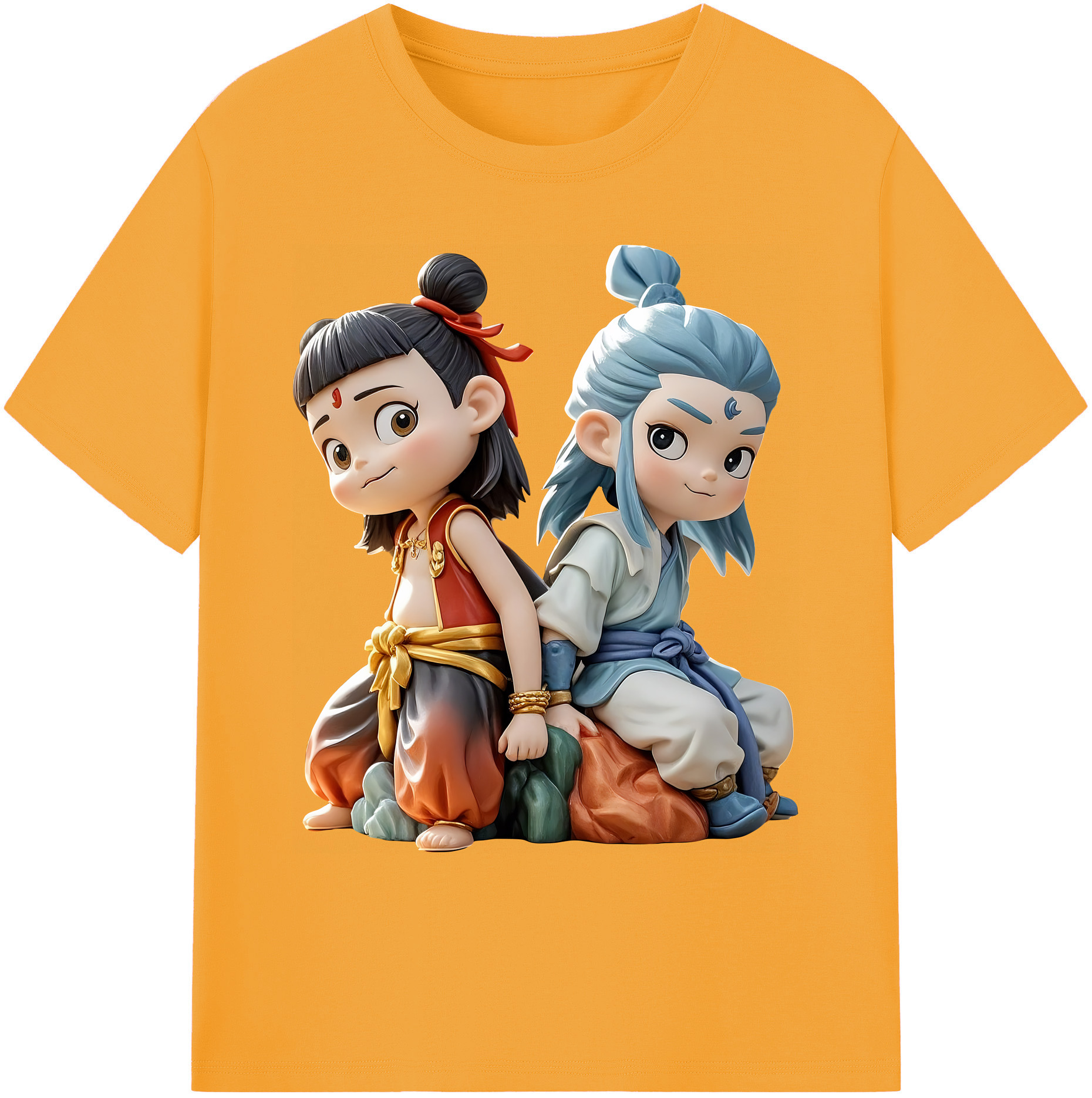 （画像用） Ne Zha 2 ナタ 魔童の大暴れ 綿100％ メンズ半袖Tシャツ｜肌触りやわらか＆通気性