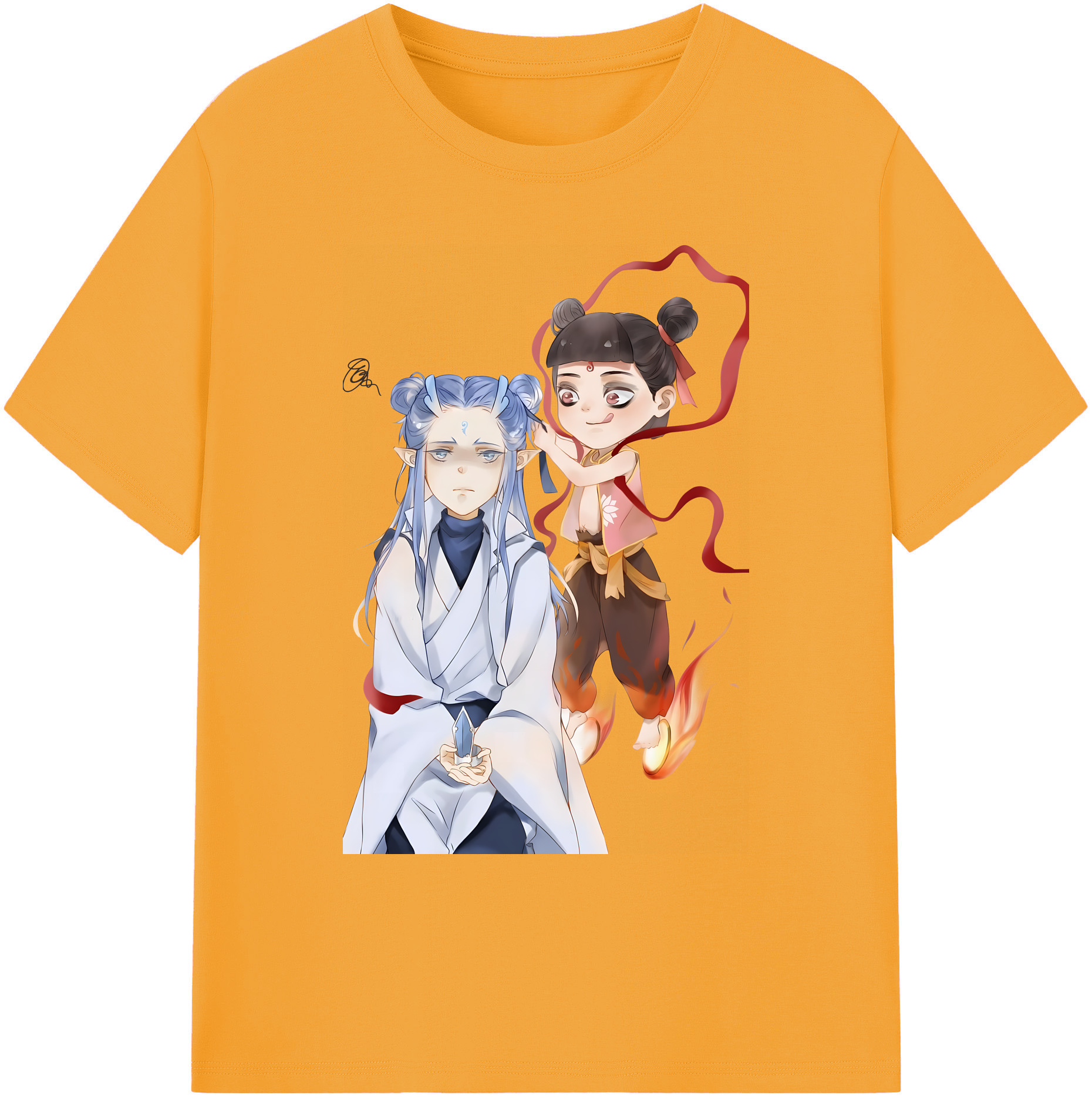 （画像用） Ne Zha 2 ナタ 魔童の大暴れ 綿100％ メンズ半袖Tシャツ｜肌触りやわらか＆通気性