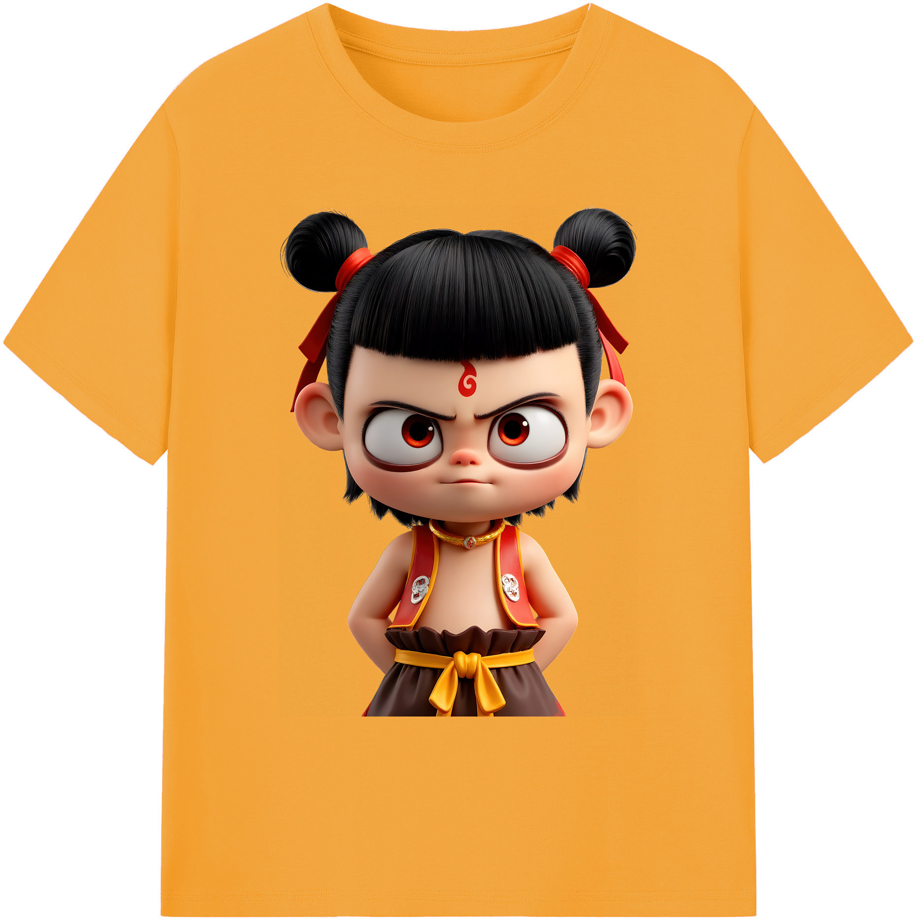 （画像用） Ne Zha 2 ナタ 魔童の大暴れ 綿100％ メンズ半袖Tシャツ｜肌触りやわらか＆通気性