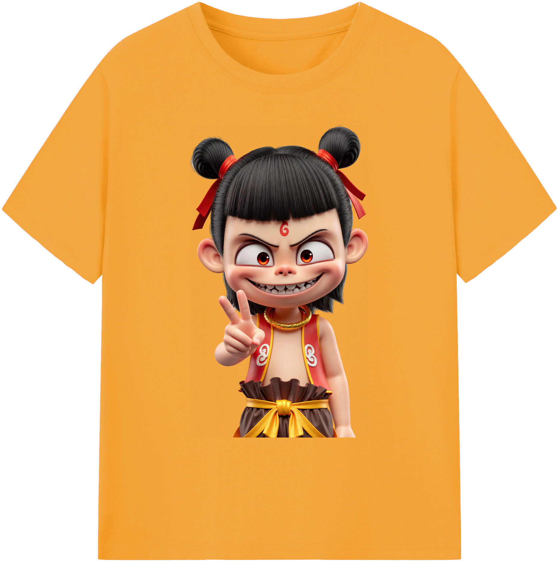 （画像用） Ne Zha 2 ナタ 魔童の大暴れ 綿100％ メンズ半袖Tシャツ｜肌触りやわらか＆通気性