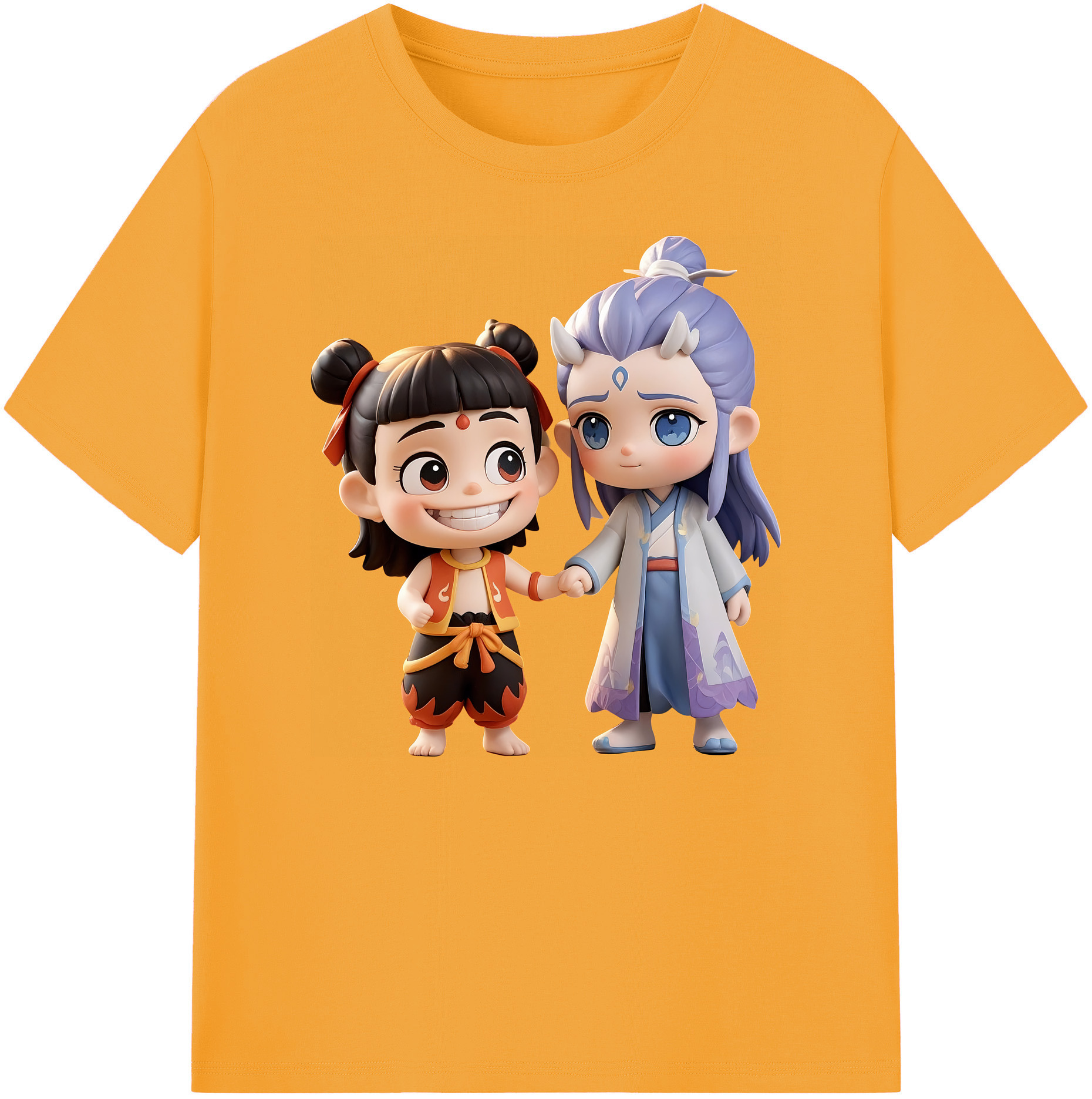 （画像用） Ne Zha 2 ナタ 魔童の大暴れ 綿100％ メンズ半袖Tシャツ｜肌触りやわらか＆通気性
